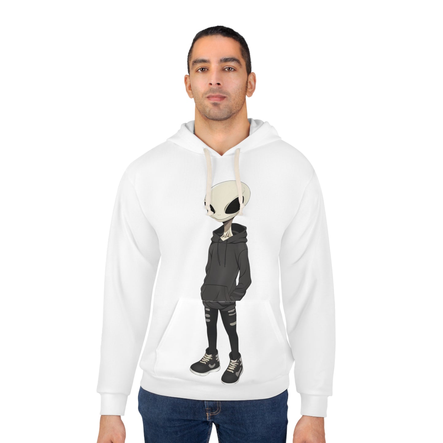 Alien Unisex Pullover Hoodie ~ Anime Extraterrestrial Abduction Disclosure Cryptid Grey Communion Visitors Mysterious Unexplained UFO UAP