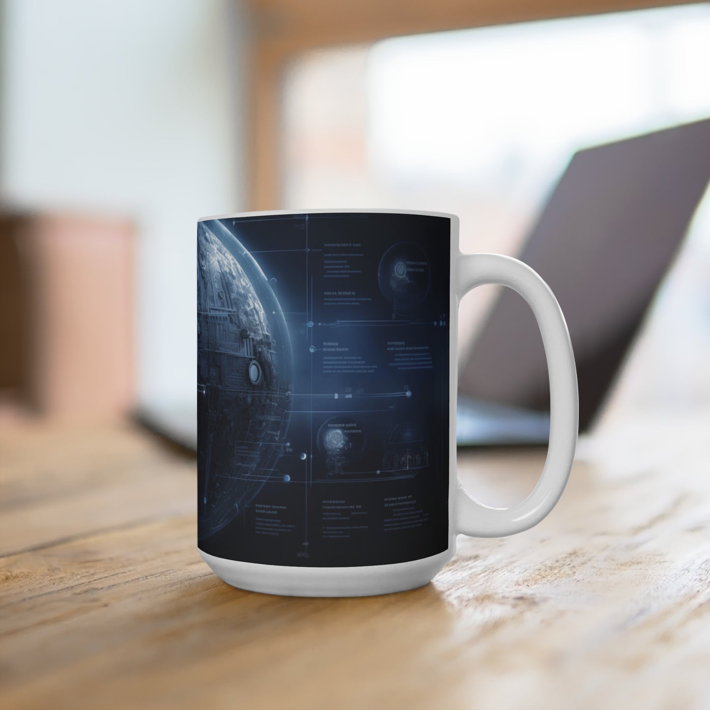 Dyson Sphere Blueprints Mug ~ Megastructure Creation Kardashev Level II Civilization Harnessing the Sun Eacc Solar System Space Exploration