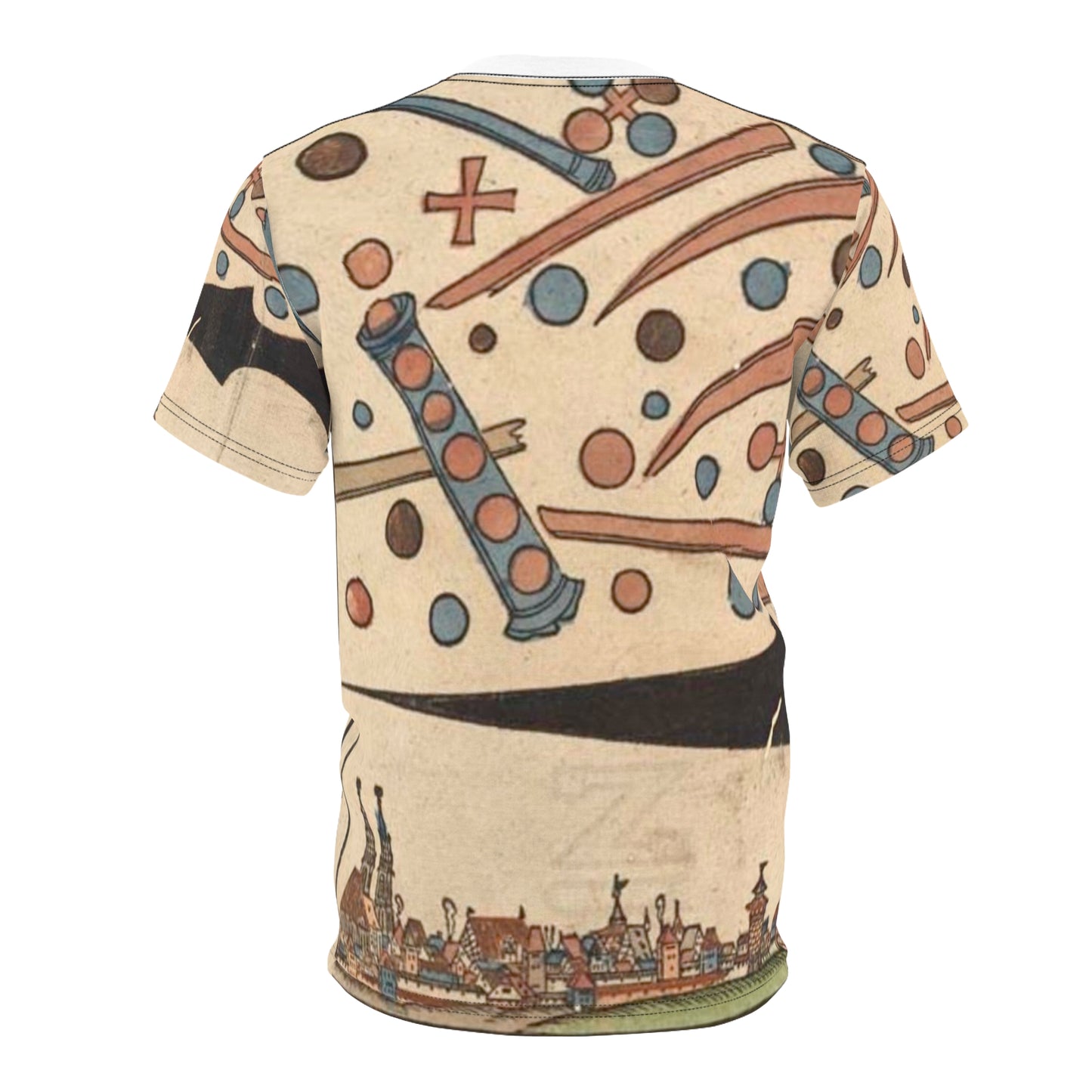 Nuremberg Celestial Event UFO Picture Tee ~ Full Print UAP Sighting Famous Middle Ages Dogfight 1561