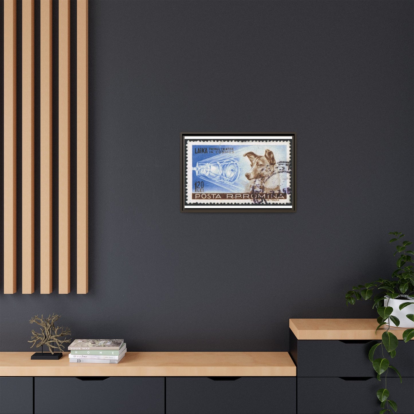 Laika Postcard Stamp Frame: A Tribute to the First Space Pioneer!