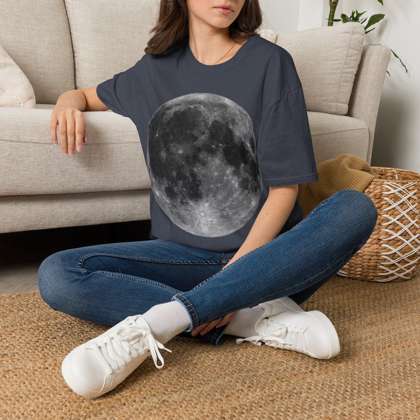 Moon Shirt ~ Astrophysics Science Shirt Space Tee Lunar Surface Full Moon Large