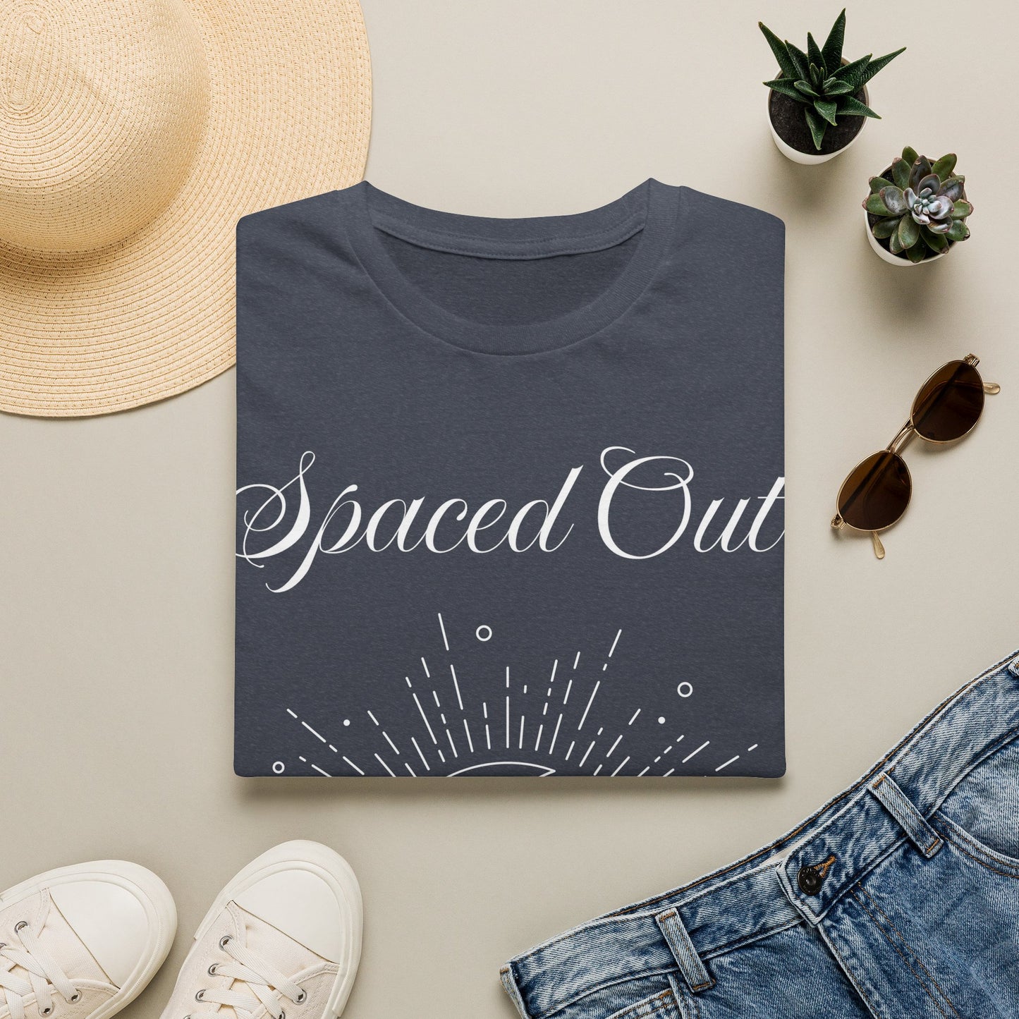 Spaced Out ~ Unisex Softstyle T-Shirt, White Text, Chilling In the Stars, Lounging On the Moon, It's Calm Up Here, Take a Break From Earth