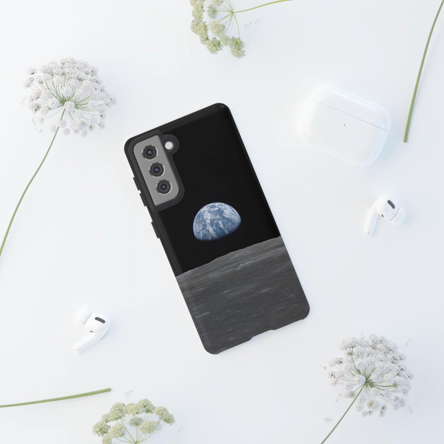 Earth From the Moon Tough Phone Case ~ iPhone Pixel Galaxy Apollo 11 Mission Outer Space Exploration NASA Astronauts Science Teacher Gift
