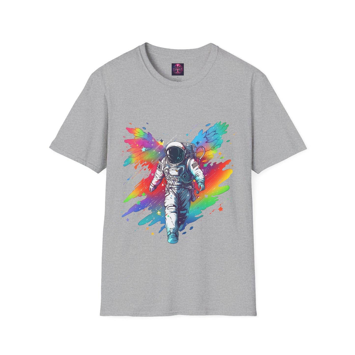 Astronaut Angel T Shirt ~ Cosmic Space Exploration Rainbow Cosmonaut