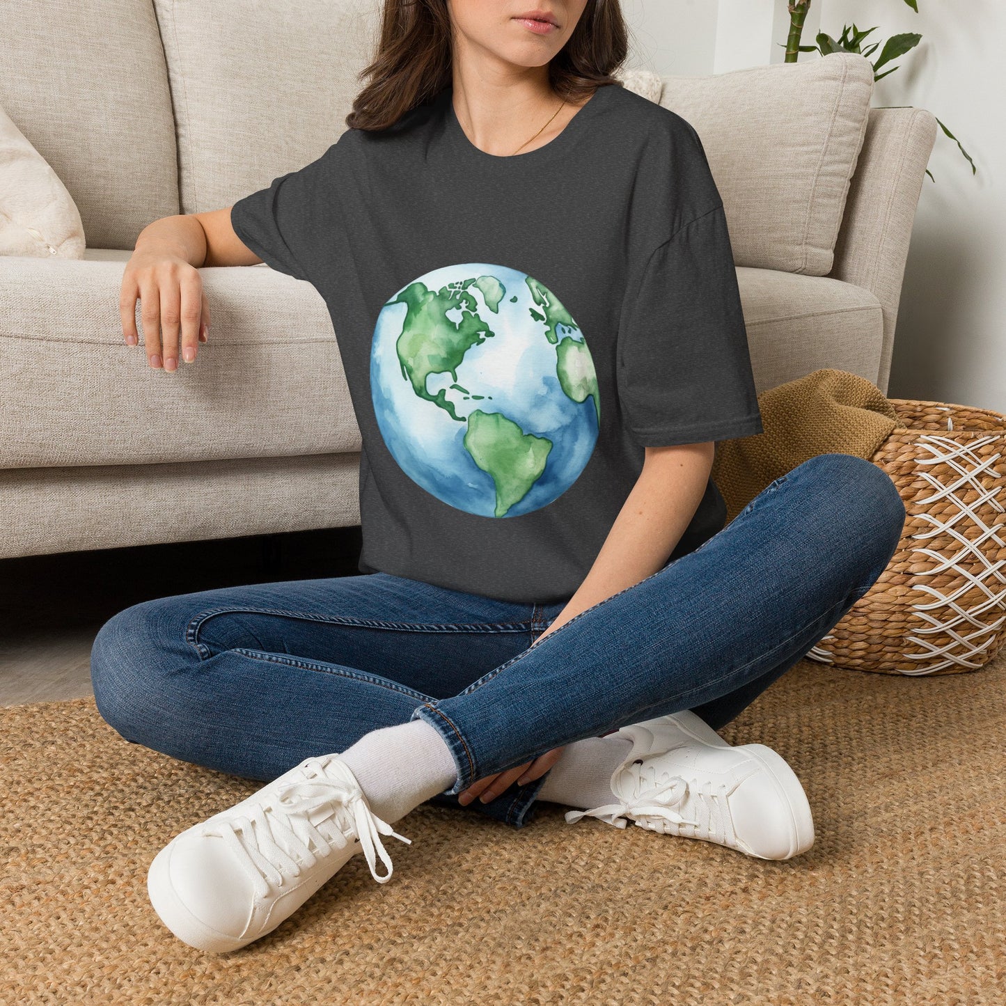 Watercolor Earth ~ Unisex Softstyle T-Shirt