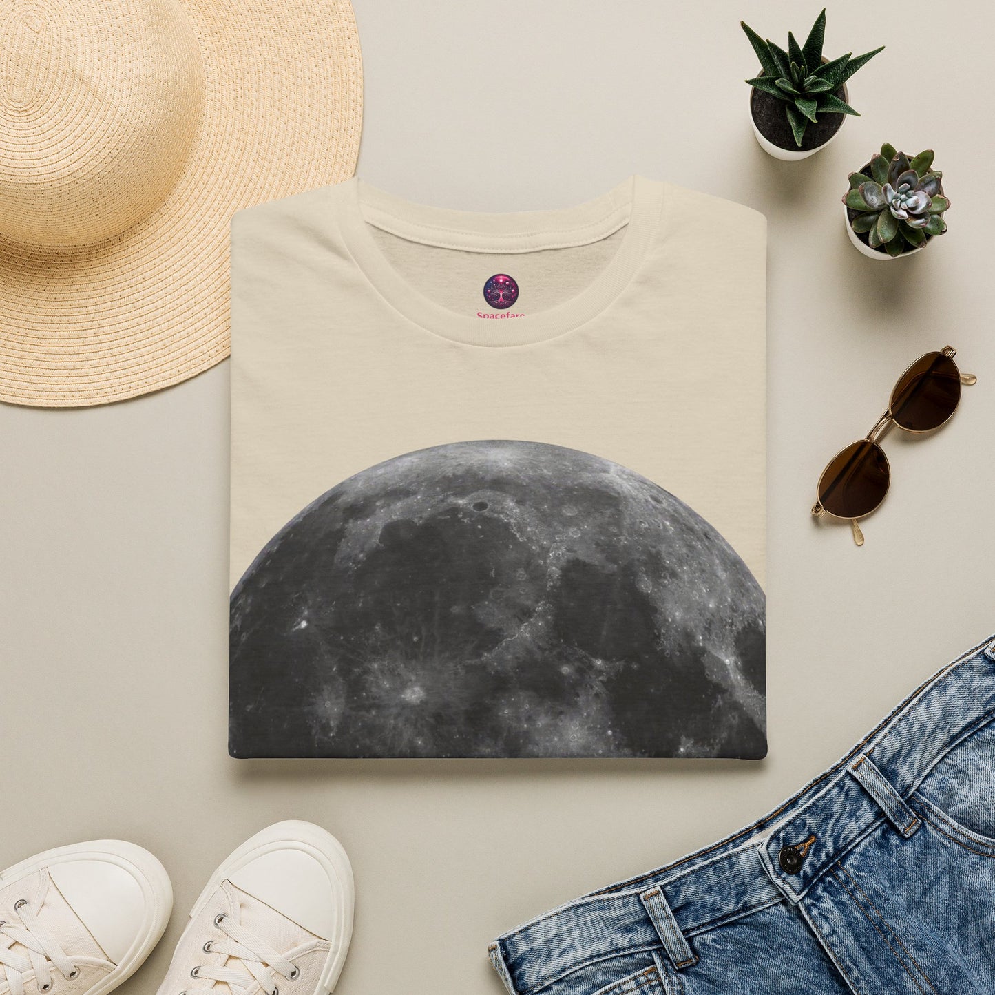 Moon Shirt ~ Astrophysics Science Shirt Space Tee Lunar Surface Full Moon Large