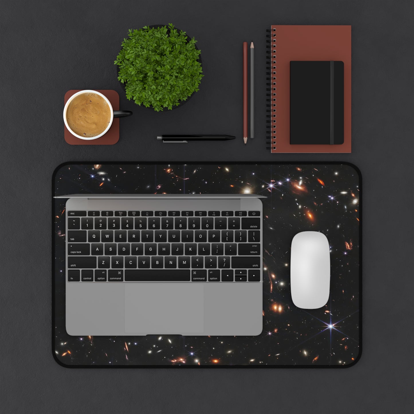 James Webb Deep Field Galaxy Desk Mat