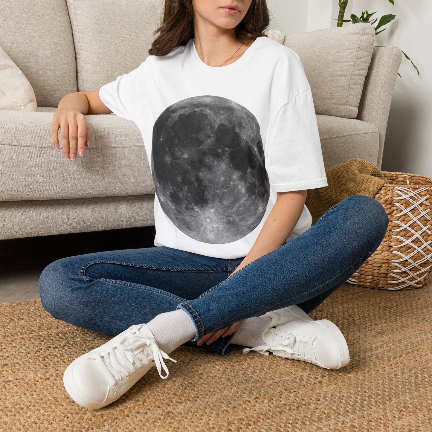 Moon Shirt ~ Astrophysics Science Shirt Space Tee Lunar Surface Full Moon Large