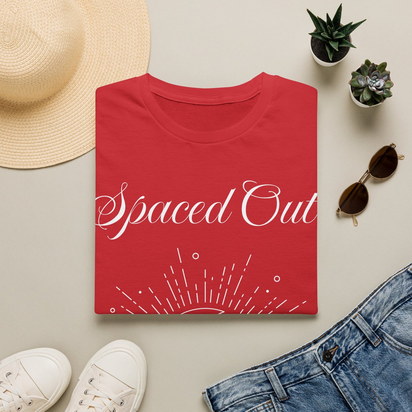 Spaced Out ~ Unisex Softstyle T-Shirt, White Text, Chilling In the Stars, Lounging On the Moon, It's Calm Up Here, Take a Break From Earth