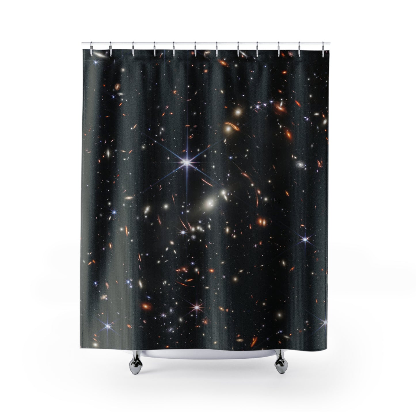 James Webb Deep Field Shower Curtains ~ NASA JWST Space Telescope Real Galaxies Interstellar Astronomy Astrophysics Space Decor Cosmic Light