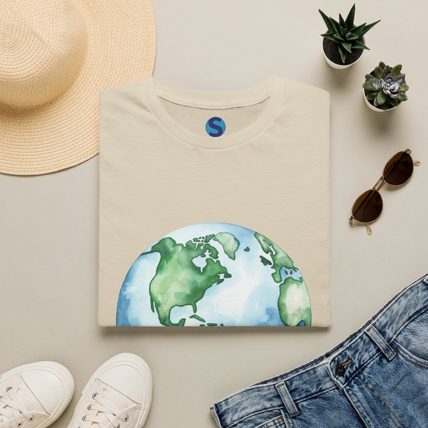 Watercolor Earth ~ Unisex Softstyle T-Shirt