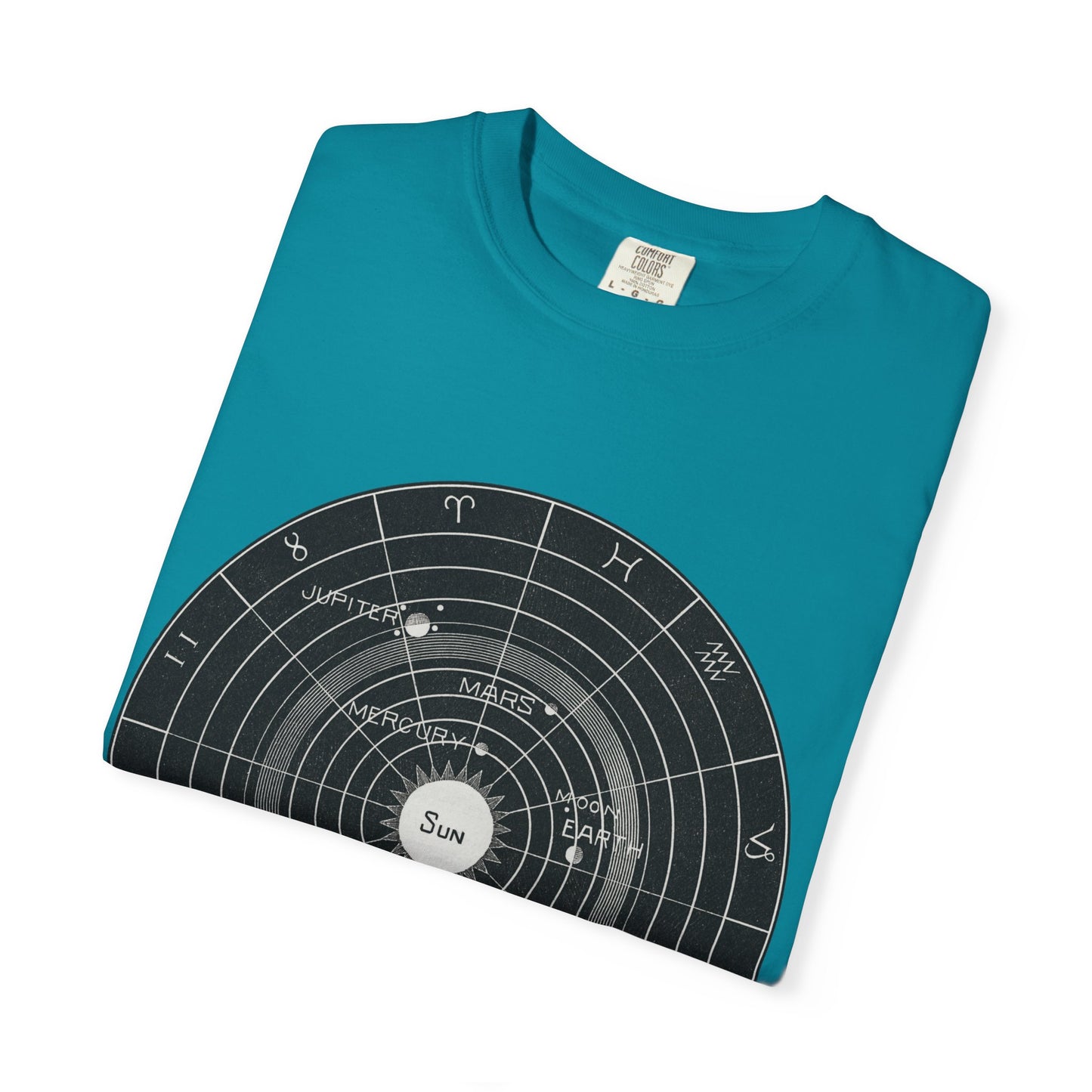 Astronomy Astrology Solar System Chart T Shirt ~ Antique Astrophysics Print Science Teacher Gift Universe Galaxy Interstellar Planets Chill