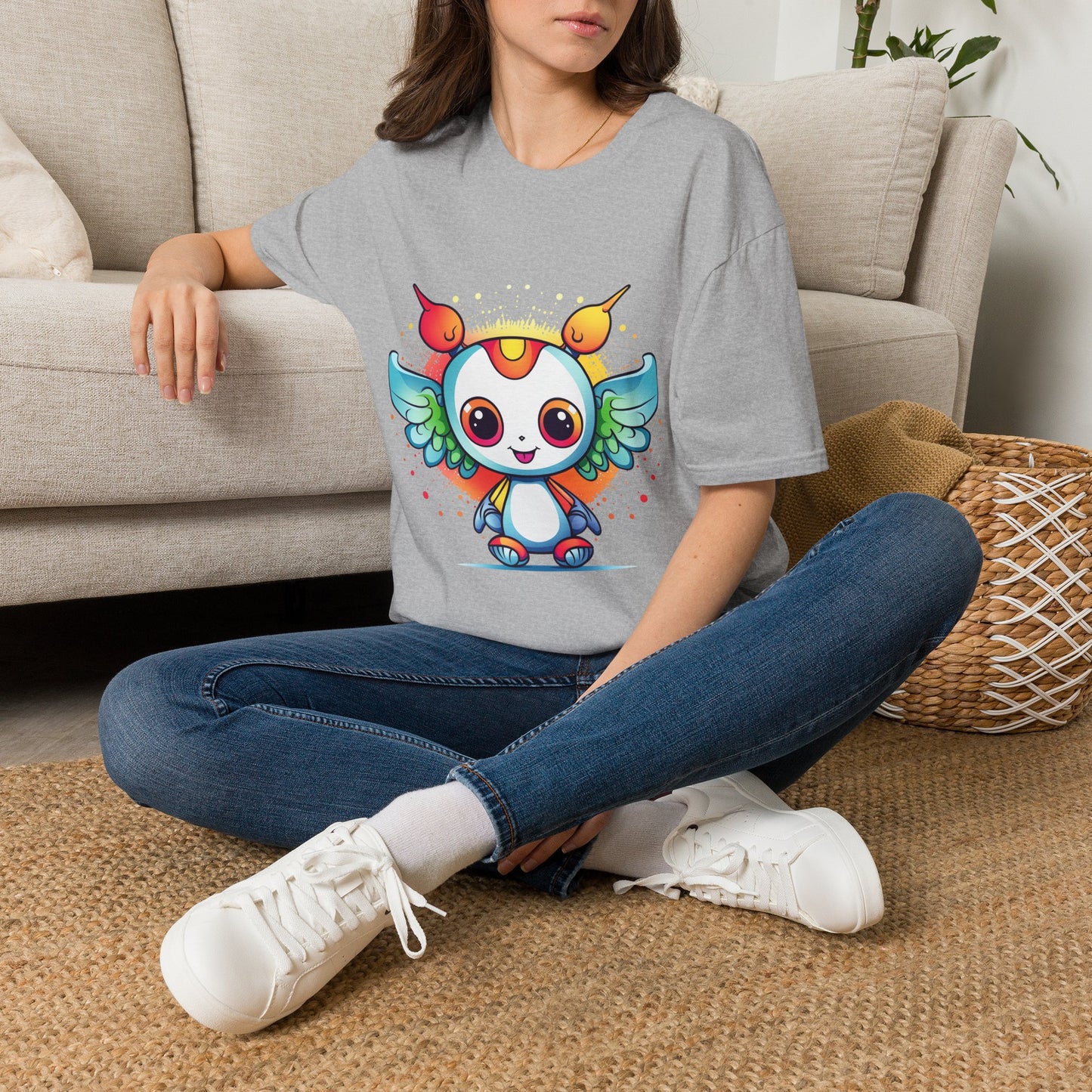 Cute Anime Alien Angel T Shirt ~ Cartoon Alien Gift Friendly Extraterrestrial Creature UFOs UAP Flying Saucer Abduction But Make It Adorable