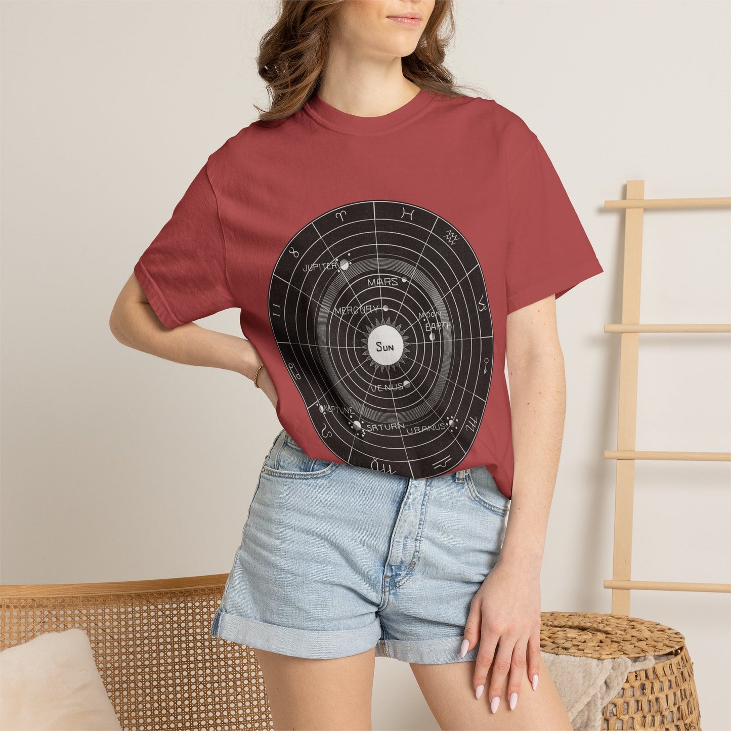 Astronomy Astrology Solar System Chart T Shirt ~ Antique Astrophysics Print Science Teacher Gift Universe Galaxy Interstellar Planets Chill