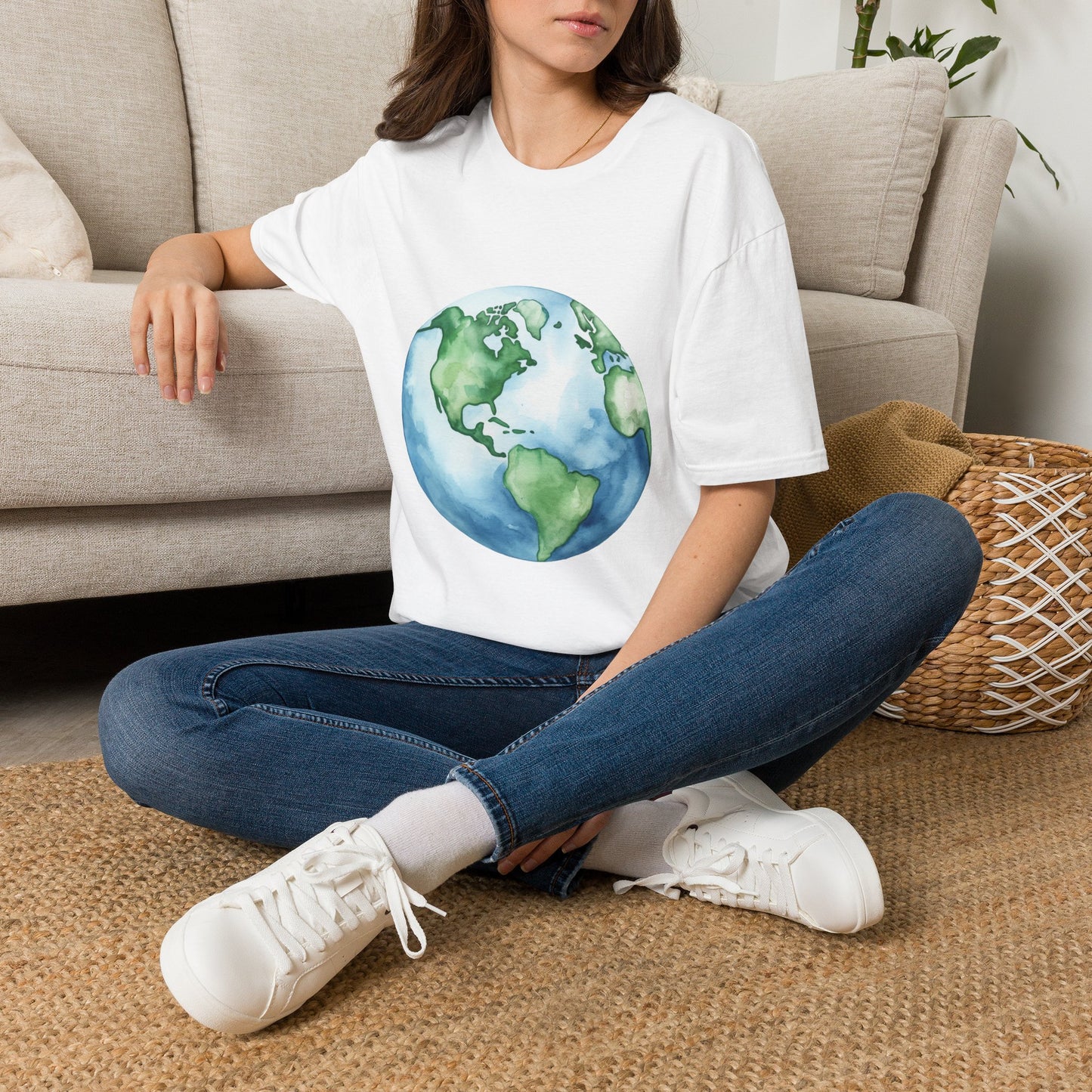 Watercolor Earth ~ Unisex Softstyle T-Shirt