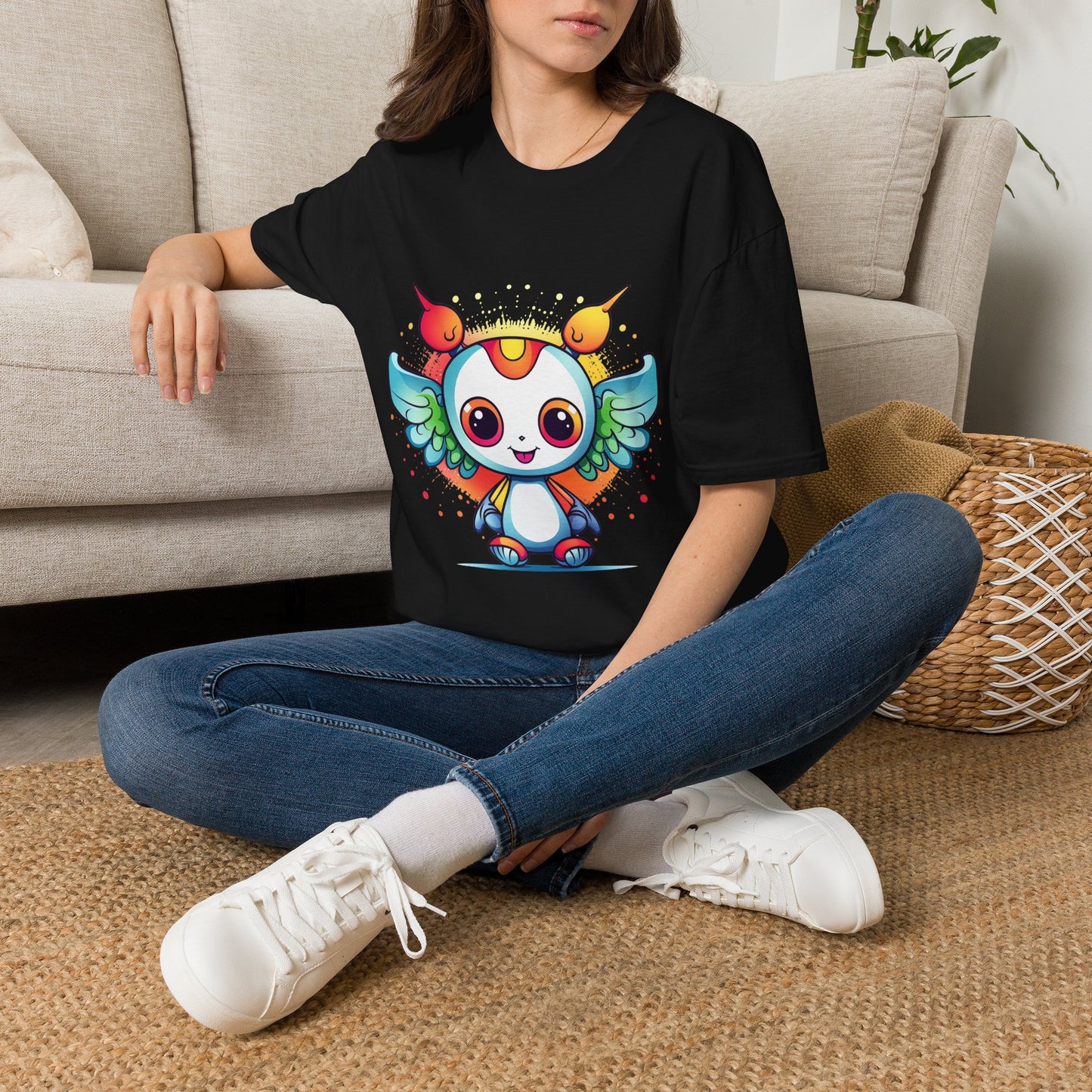 Cute Anime Alien Angel T Shirt ~ Cartoon Alien Gift Friendly Extraterrestrial Creature UFOs UAP Flying Saucer Abduction But Make It Adorable