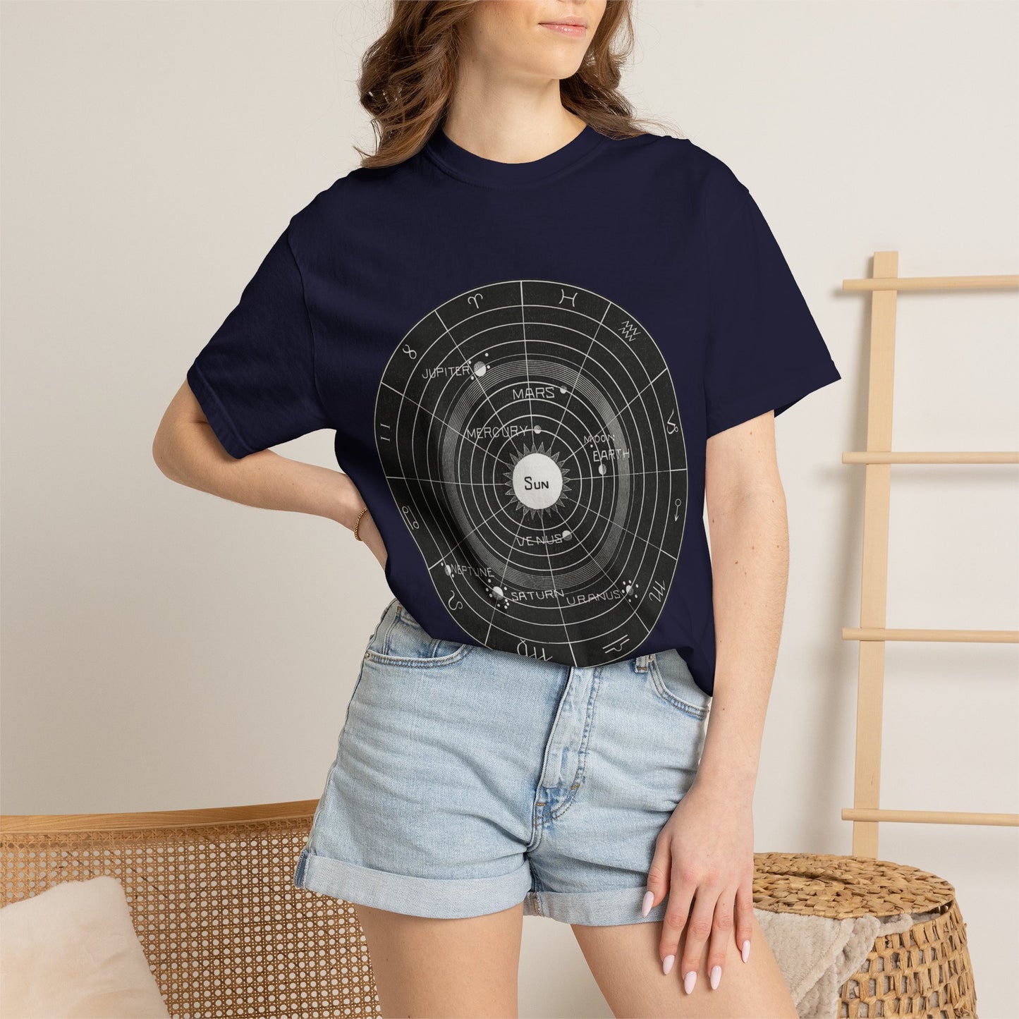 Astronomy Astrology Solar System Chart T Shirt ~ Antique Astrophysics Print Science Teacher Gift Universe Galaxy Interstellar Planets Chill