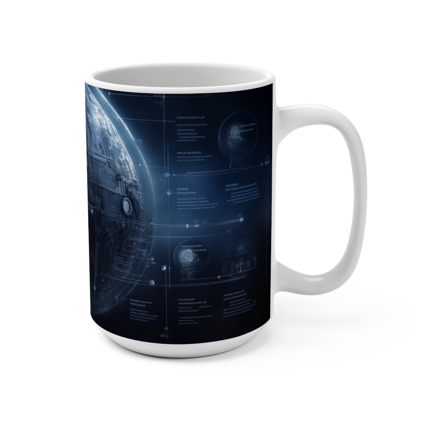 Dyson Sphere Blueprints Mug ~ Megastructure Creation Kardashev Level II Civilization Harnessing the Sun Eacc Solar System Space Exploration