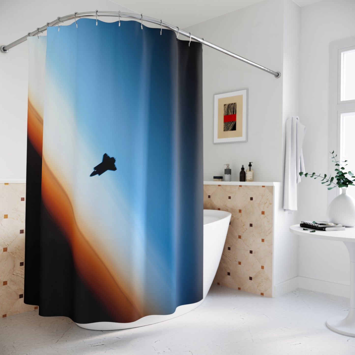 Space Shuttle Horizon Shower Curtains ~ NASA Shuttle Endeavor Astronomy Astrophysic Horizon Space Exploration Program Cosmic Science STS-130