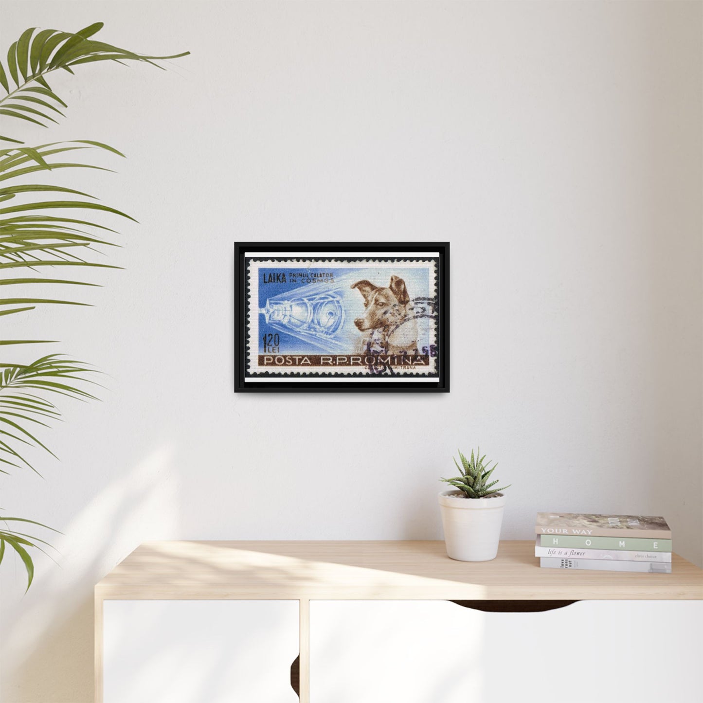Laika Postcard Stamp Frame: A Tribute to the First Space Pioneer!