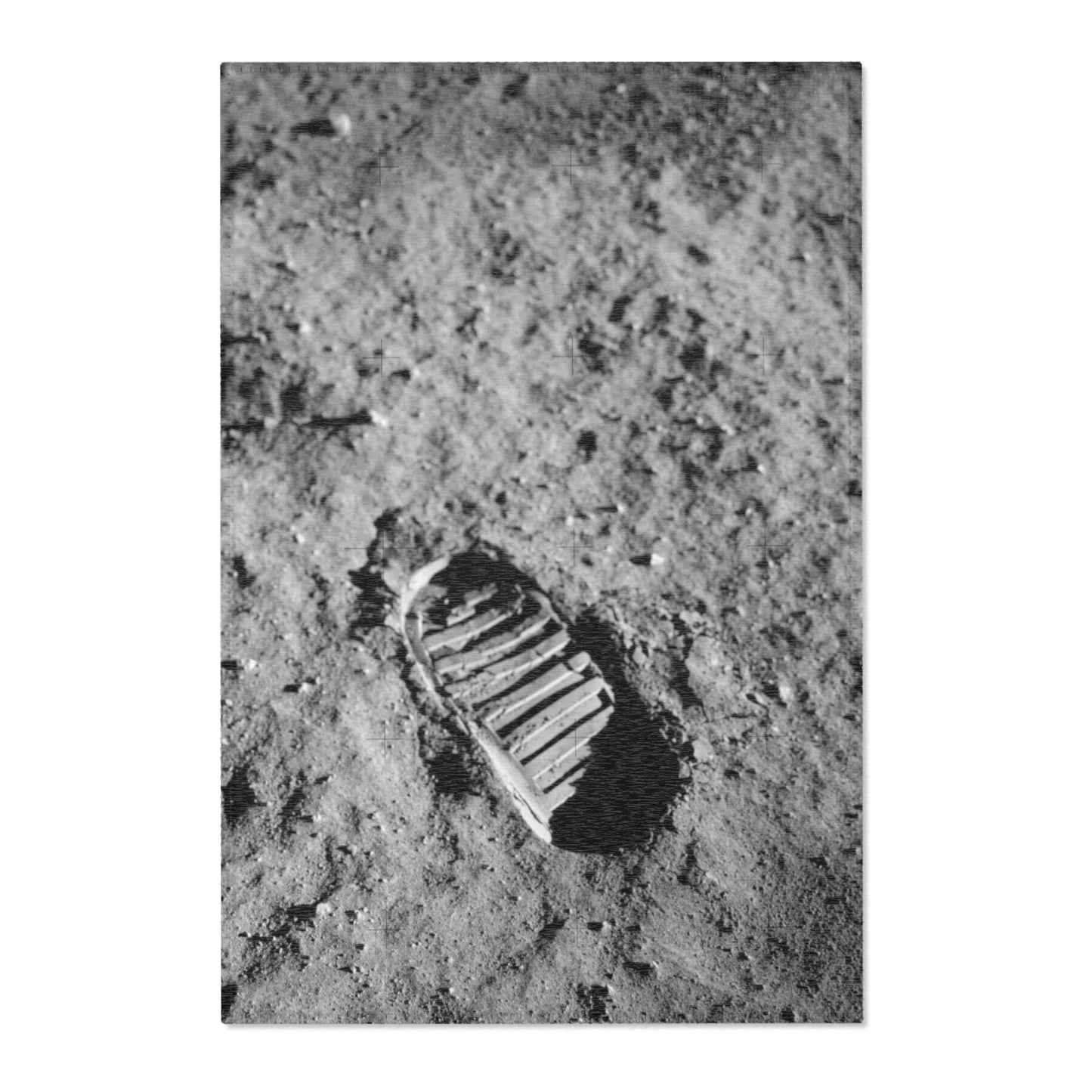 Moon Walk Area Rug ~ Lunar Surface Rocks Footprint NASA Space Exploration NASA Landing Real Moondust Decor Orbit