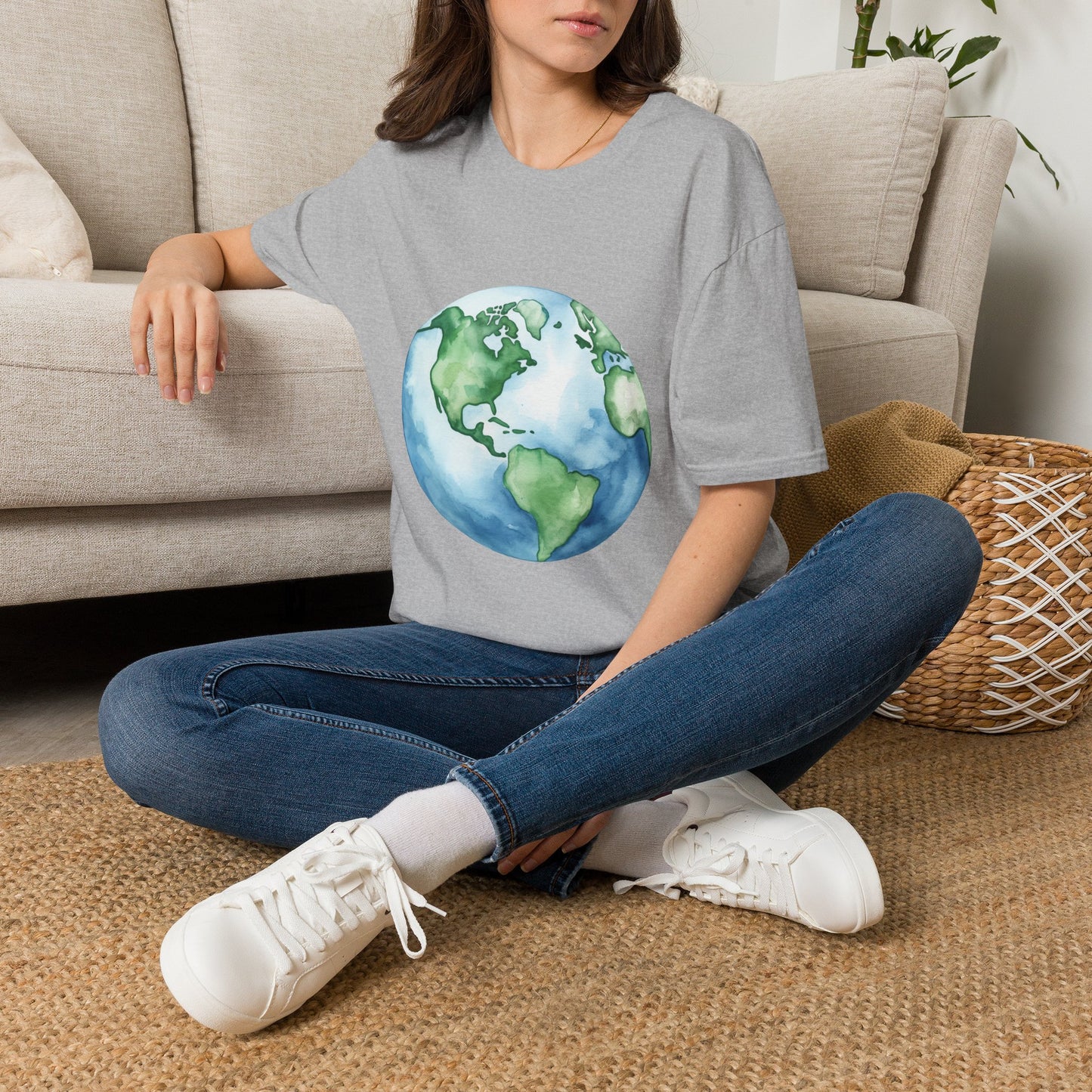 Watercolor Earth ~ Unisex Softstyle T-Shirt