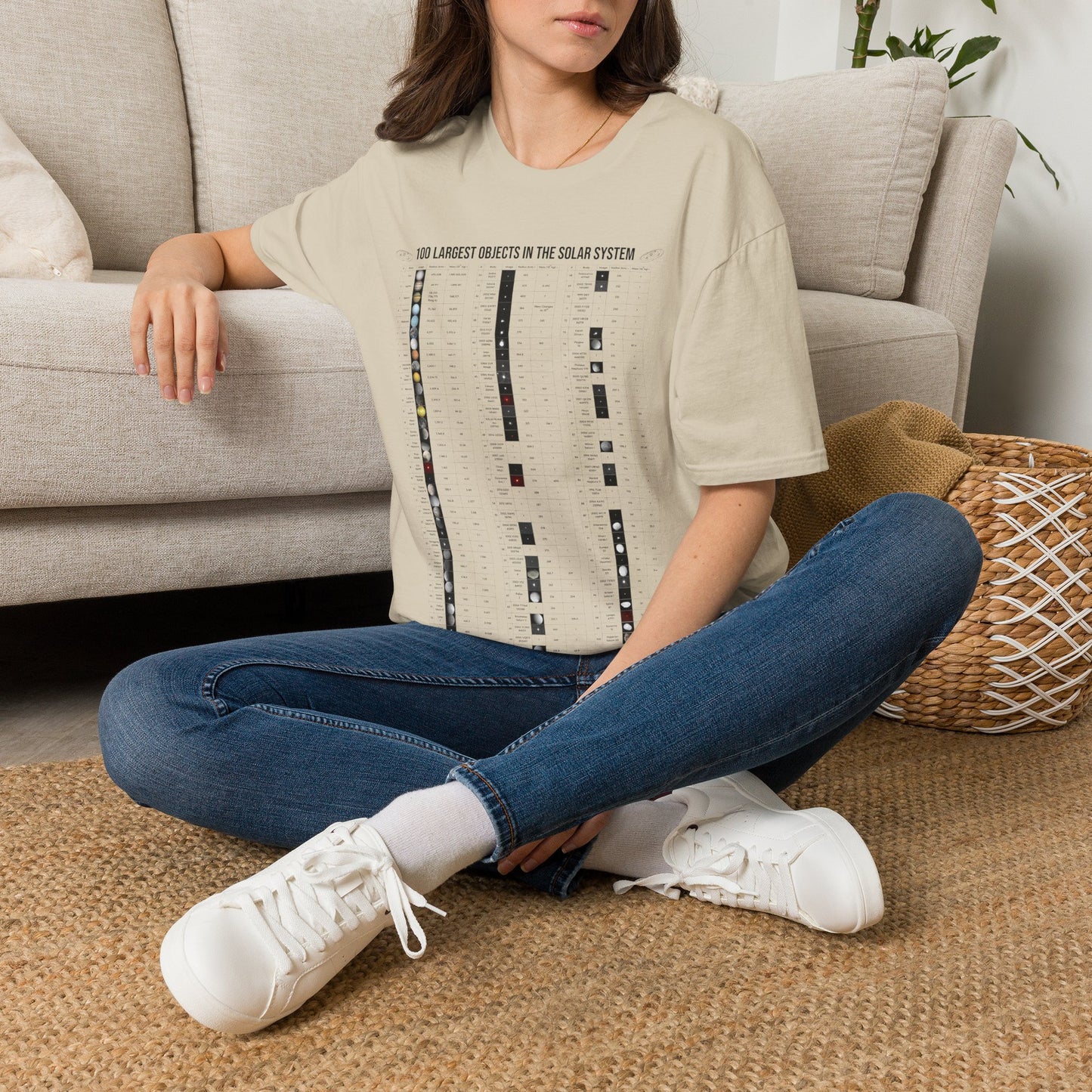Solar System T Shirt ~ 100 Largest Objects Astronomy Gift Science Present Planetary Orbit Asteroid Belt Oort Cloud Comets Space Exploration