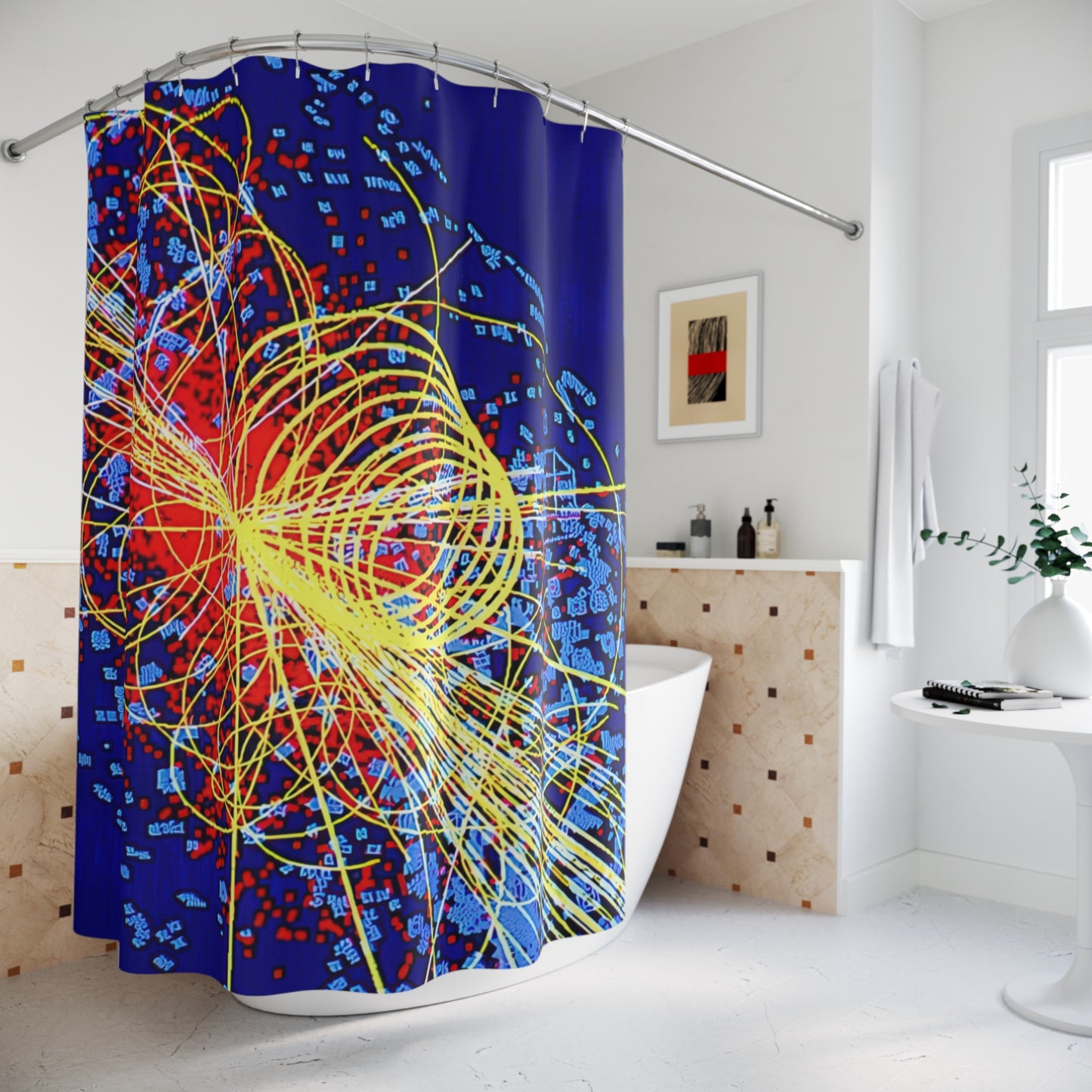 Higgs Boson Shower Curtain ~ Particle Collision Large Hadron Collider CERN Quantum Mechanics Physics Science Research