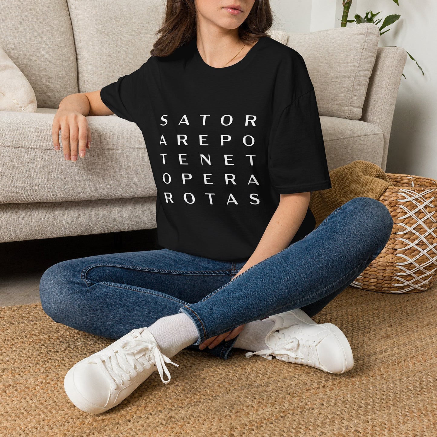 Sator Cube T Shirt ~ Sator Arepo Tenet Opera Rotas ~ Ancient Mystery Latin Palindrome Pompeii Secret History Magic Templar Square Rune Charm