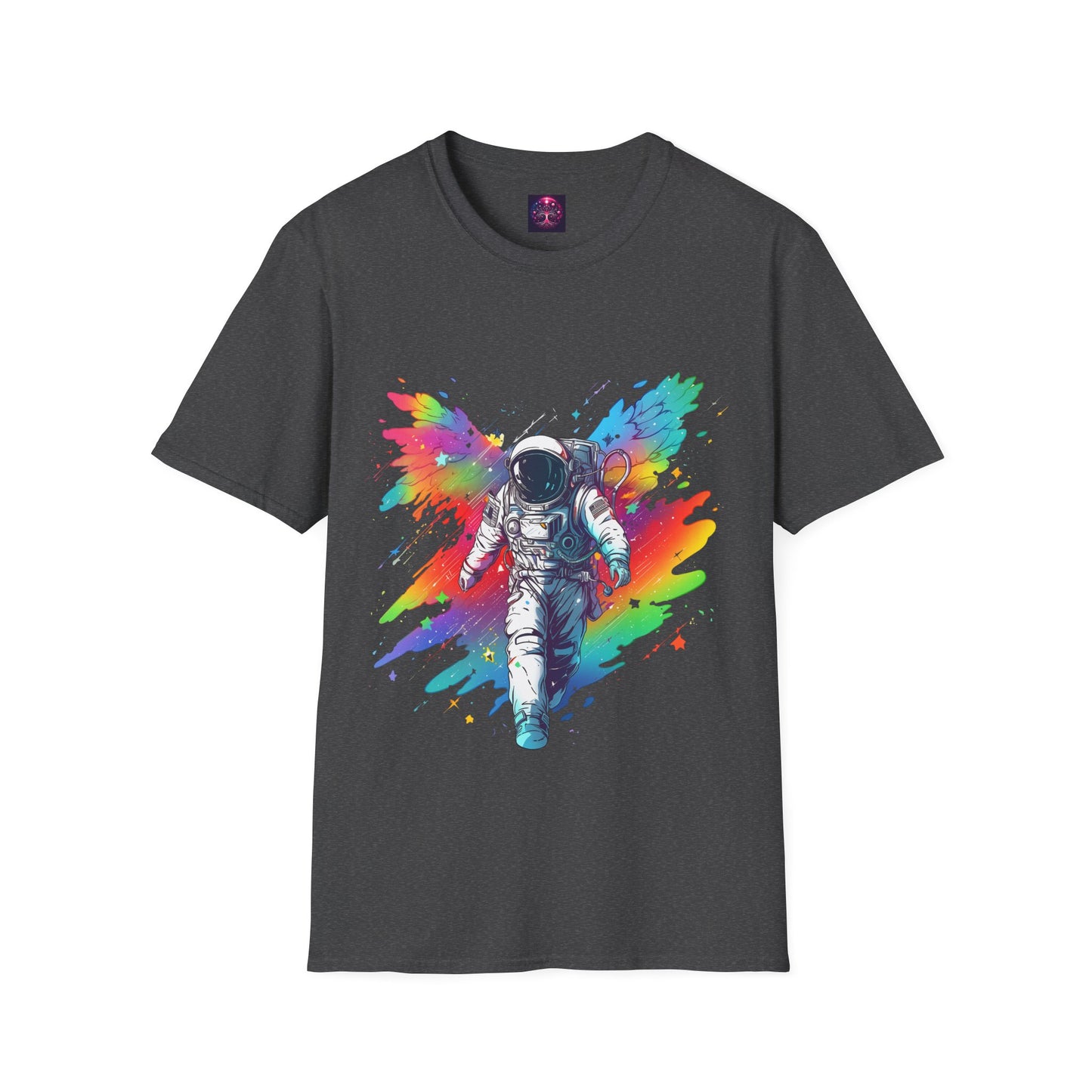 Astronaut Angel T Shirt ~ Cosmic Space Exploration Rainbow Cosmonaut