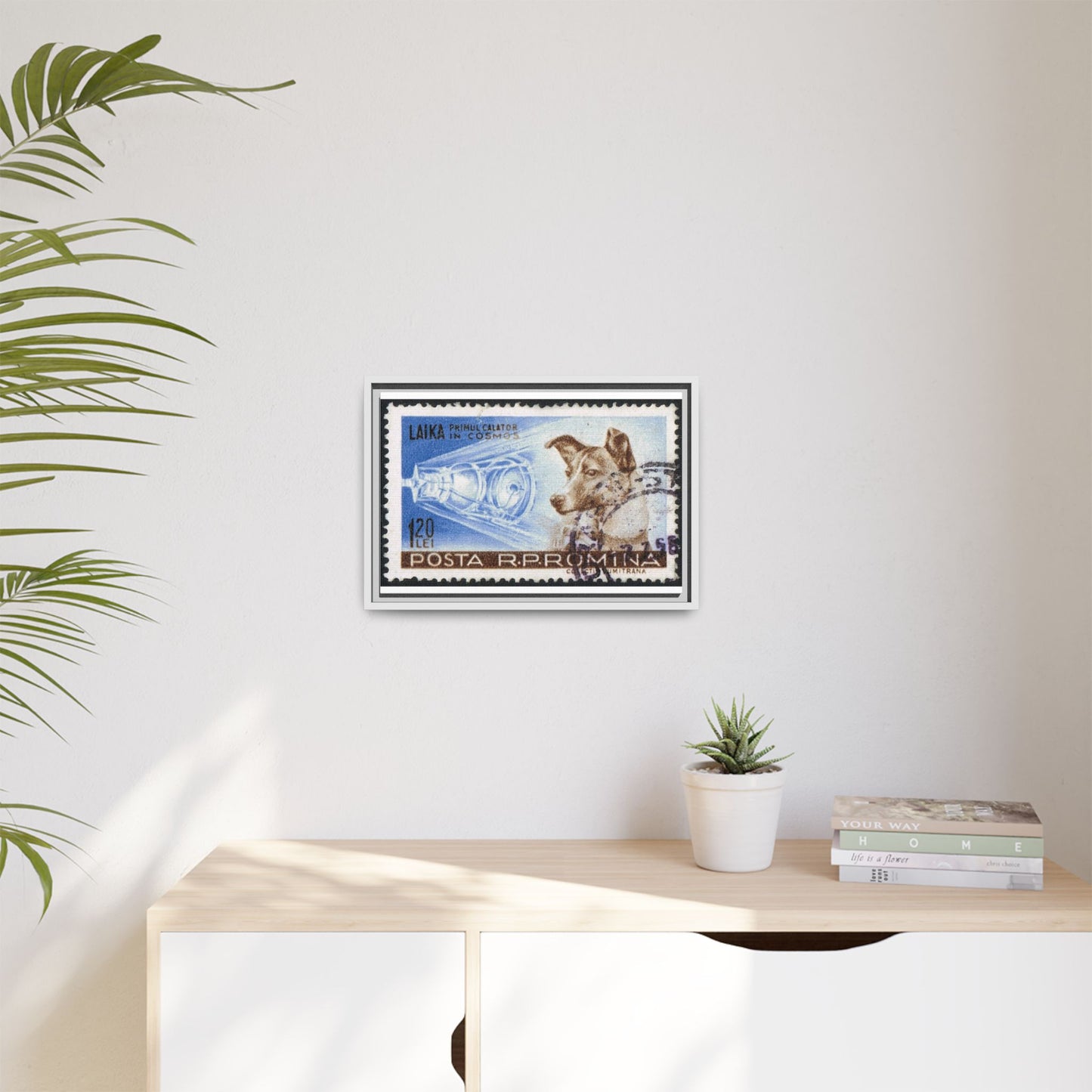 Laika Postcard Stamp Frame: A Tribute to the First Space Pioneer!