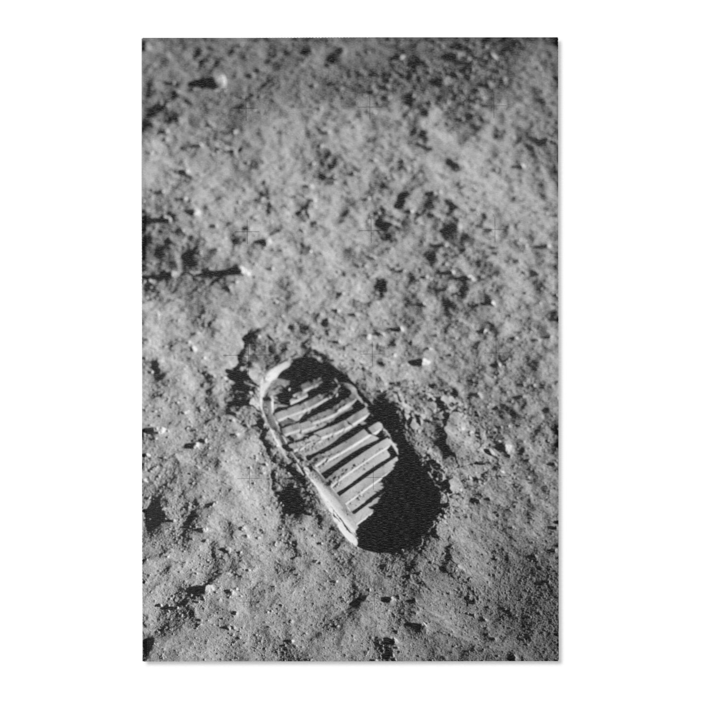 Moon Walk Area Rug ~ Lunar Surface Rocks Footprint NASA Space Exploration NASA Landing Real Moondust Decor Orbit