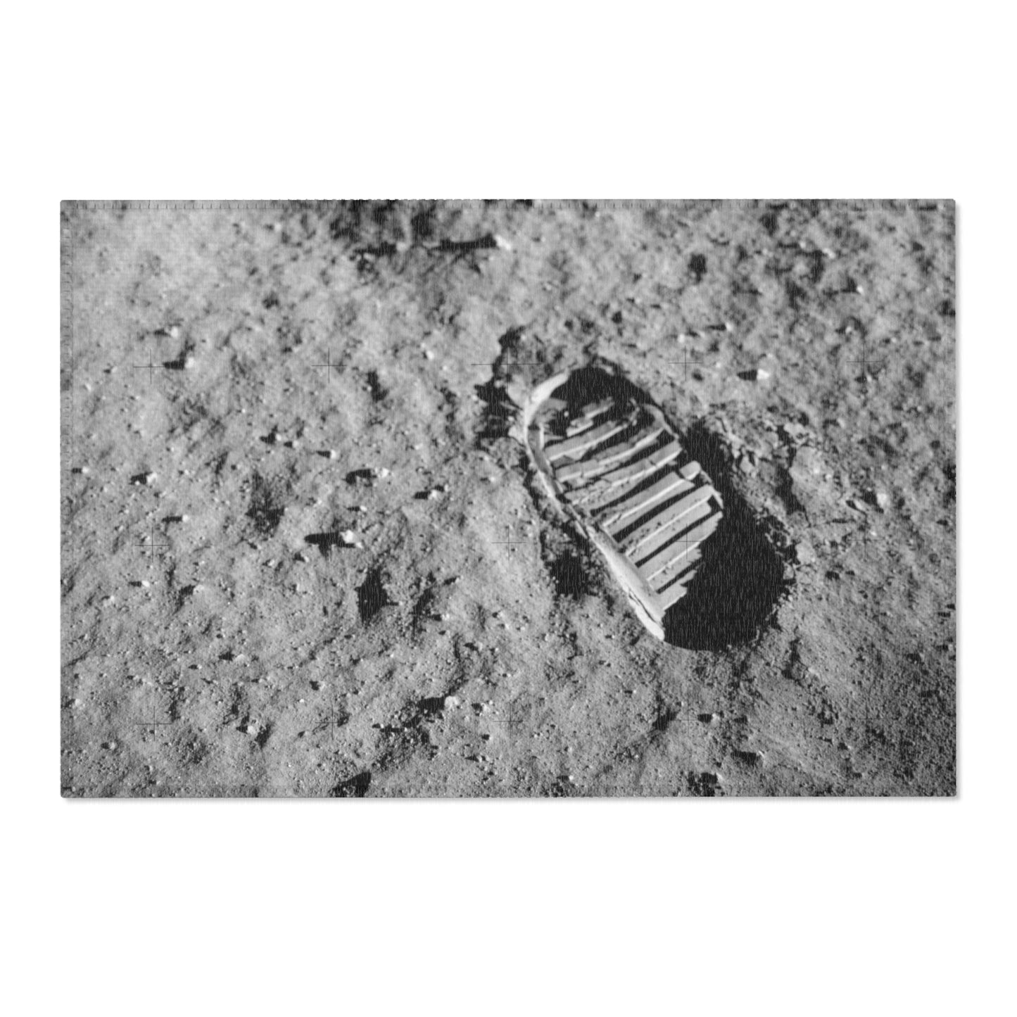 Moon Walk Area Rug ~ Lunar Surface Rocks Footprint NASA Space Exploration NASA Landing Real Moondust Decor Orbit