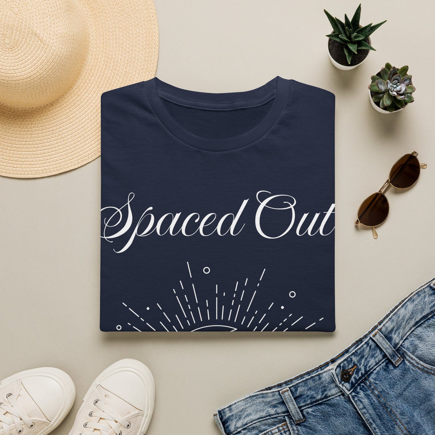 Spaced Out ~ Unisex Softstyle T-Shirt, White Text, Chilling In the Stars, Lounging On the Moon, It's Calm Up Here, Take a Break From Earth