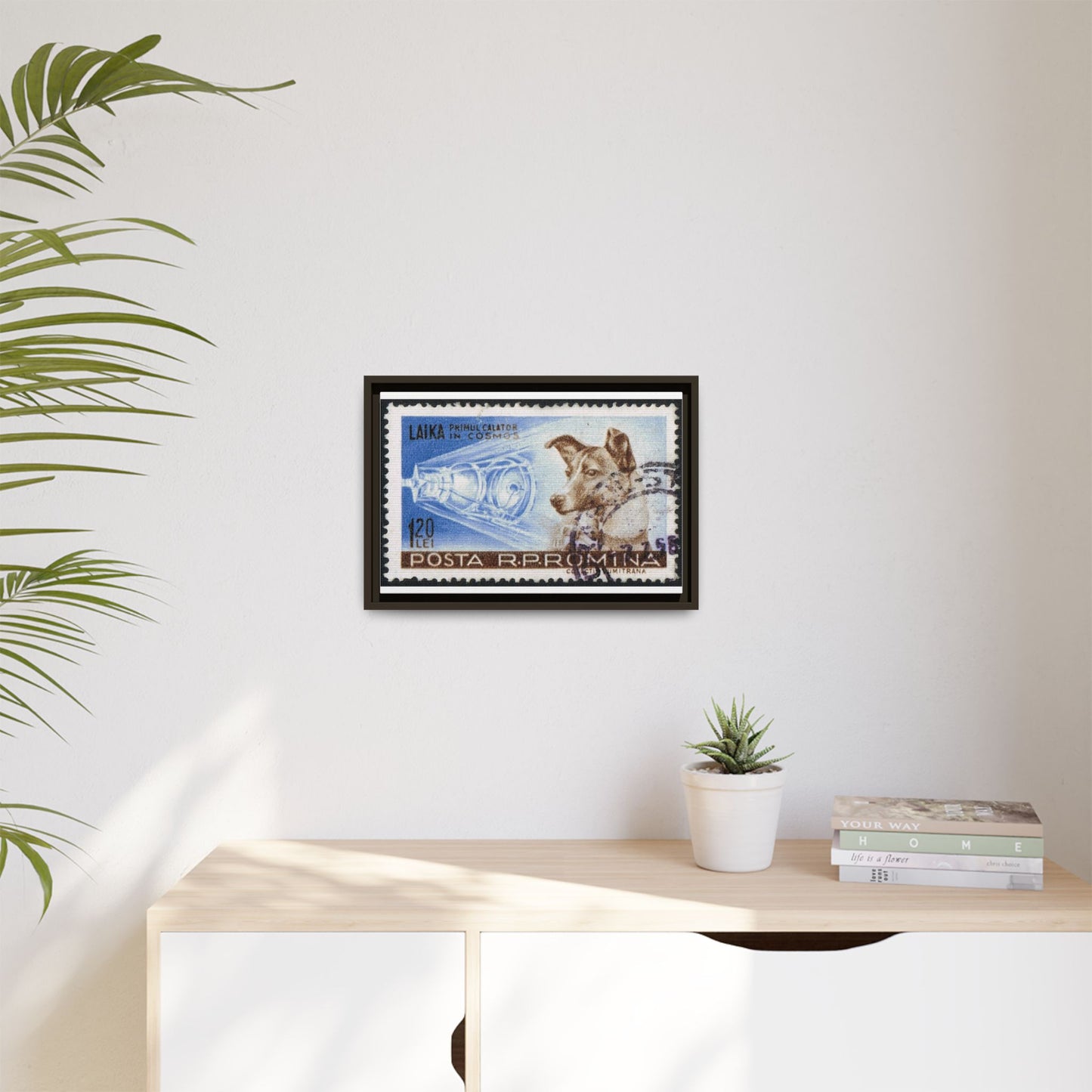 Laika Postcard Stamp Frame: A Tribute to the First Space Pioneer!