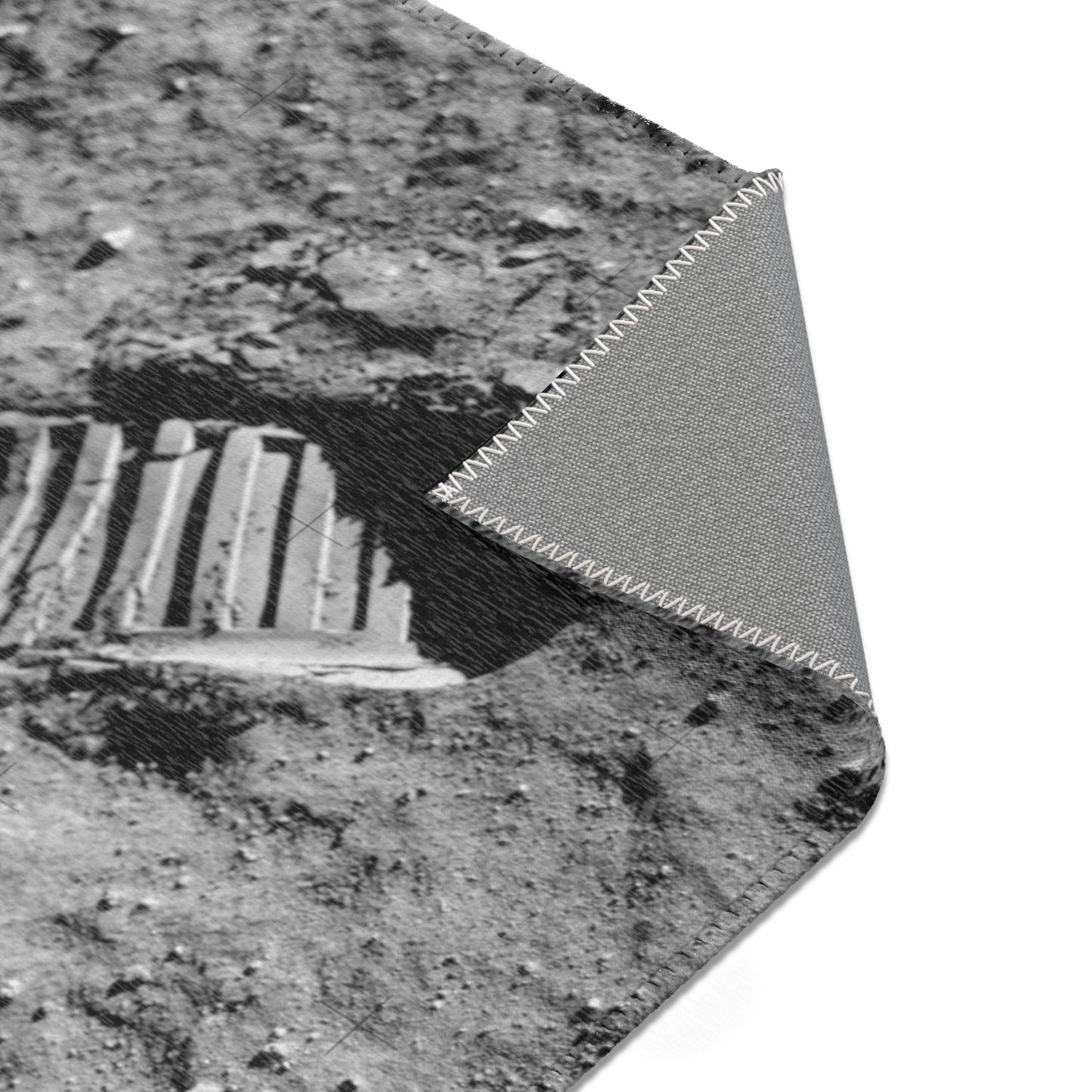 Moon Walk Area Rug ~ Lunar Surface Rocks Footprint NASA Space Exploration NASA Landing Real Moondust Decor Orbit