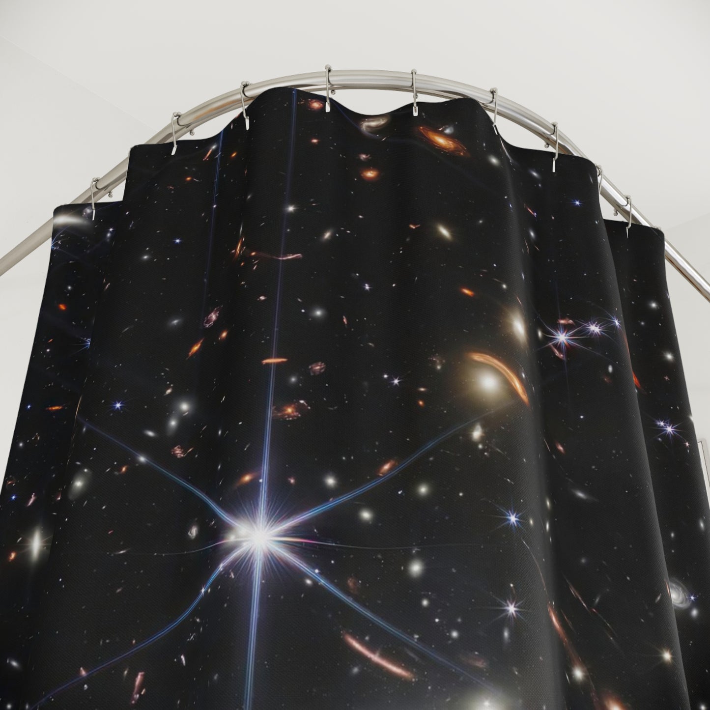 James Webb Deep Field Shower Curtains ~ NASA JWST Space Telescope Real Galaxies Interstellar Astronomy Astrophysics Space Decor Cosmic Light