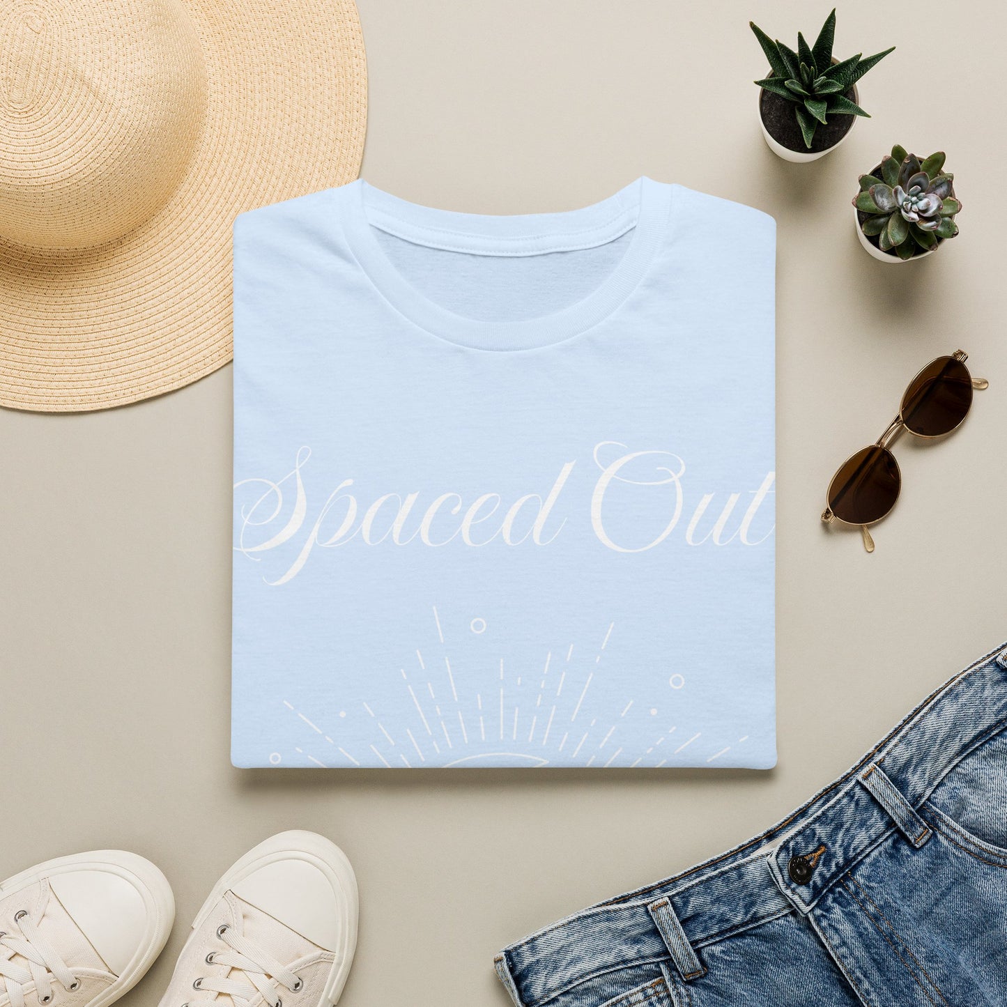 Spaced Out ~ Unisex Softstyle T-Shirt, White Text, Chilling In the Stars, Lounging On the Moon, It's Calm Up Here, Take a Break From Earth