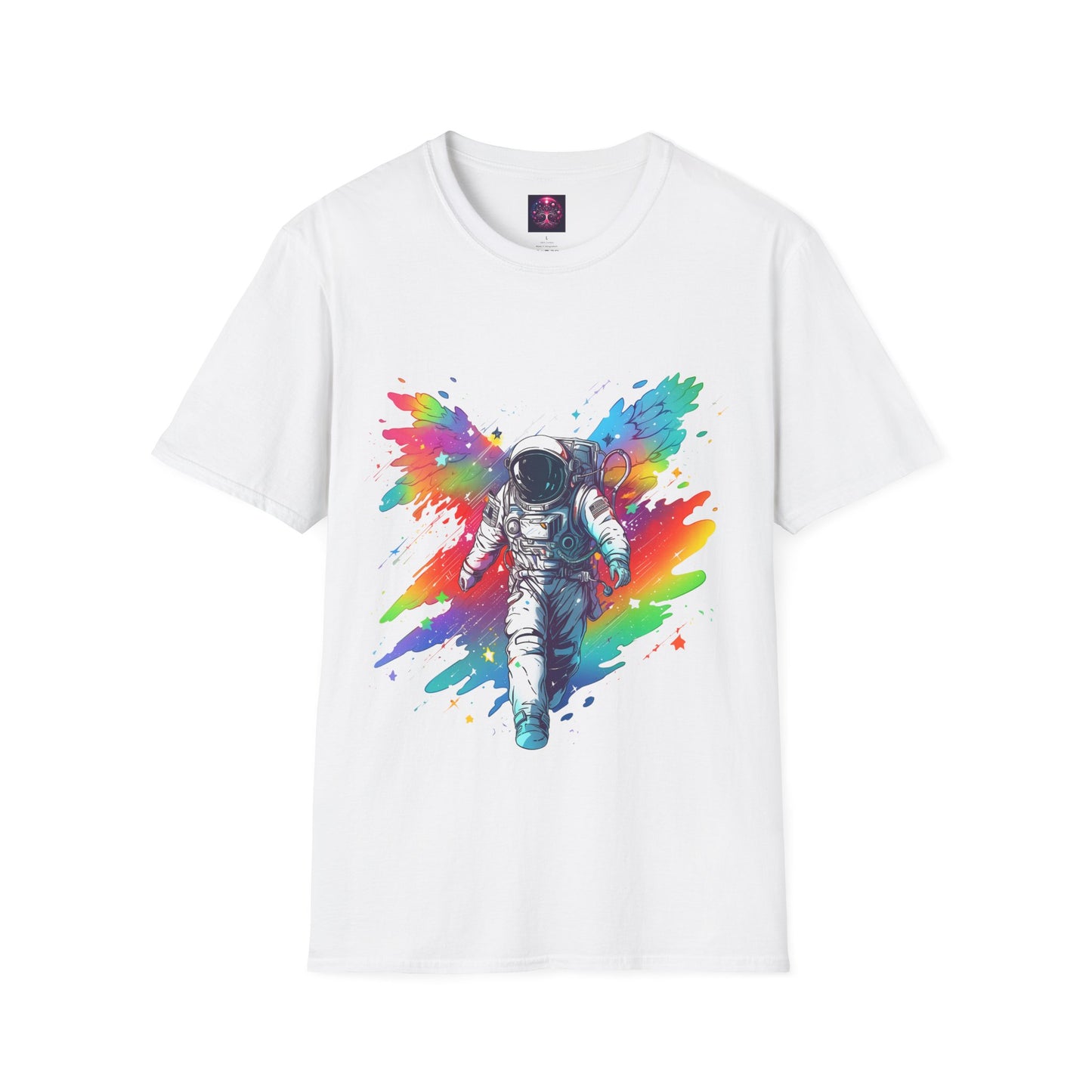 Astronaut Angel T Shirt ~ Cosmic Space Exploration Rainbow Cosmonaut