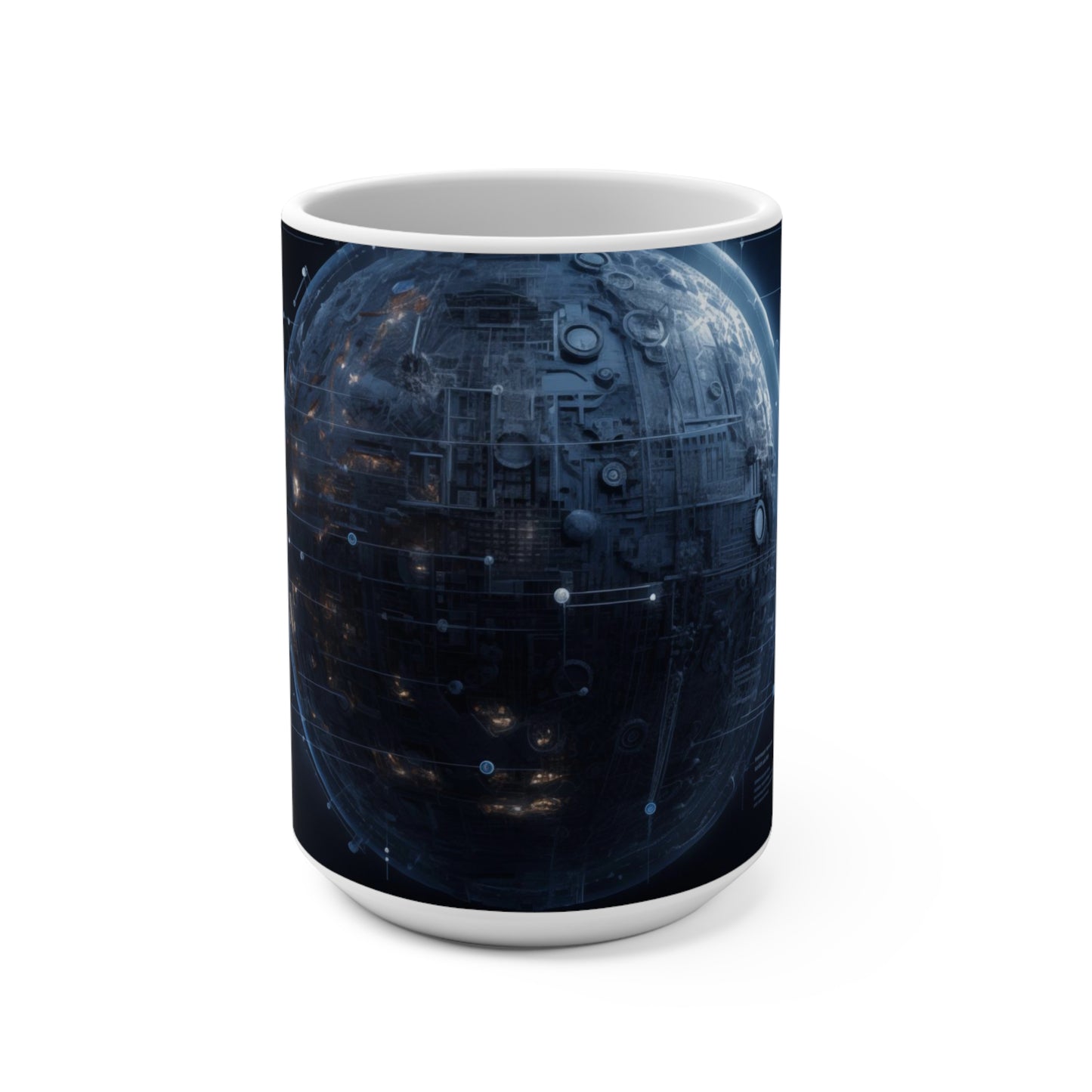 Dyson Sphere Blueprints Mug ~ Megastructure Creation Kardashev Level II Civilization Harnessing the Sun Eacc Solar System Space Exploration