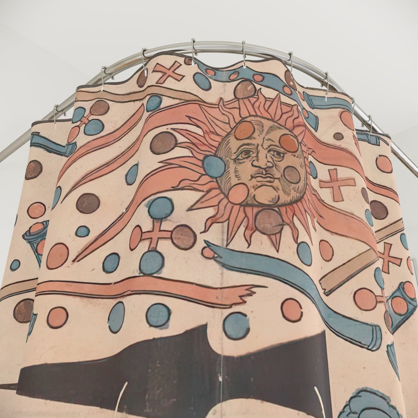 UFO Shower Curtains ~ Nuremberg Celestial Event 1561 Phenomenon Real UAP History Astronomy Astrophysics Space Decor Galactic Federation