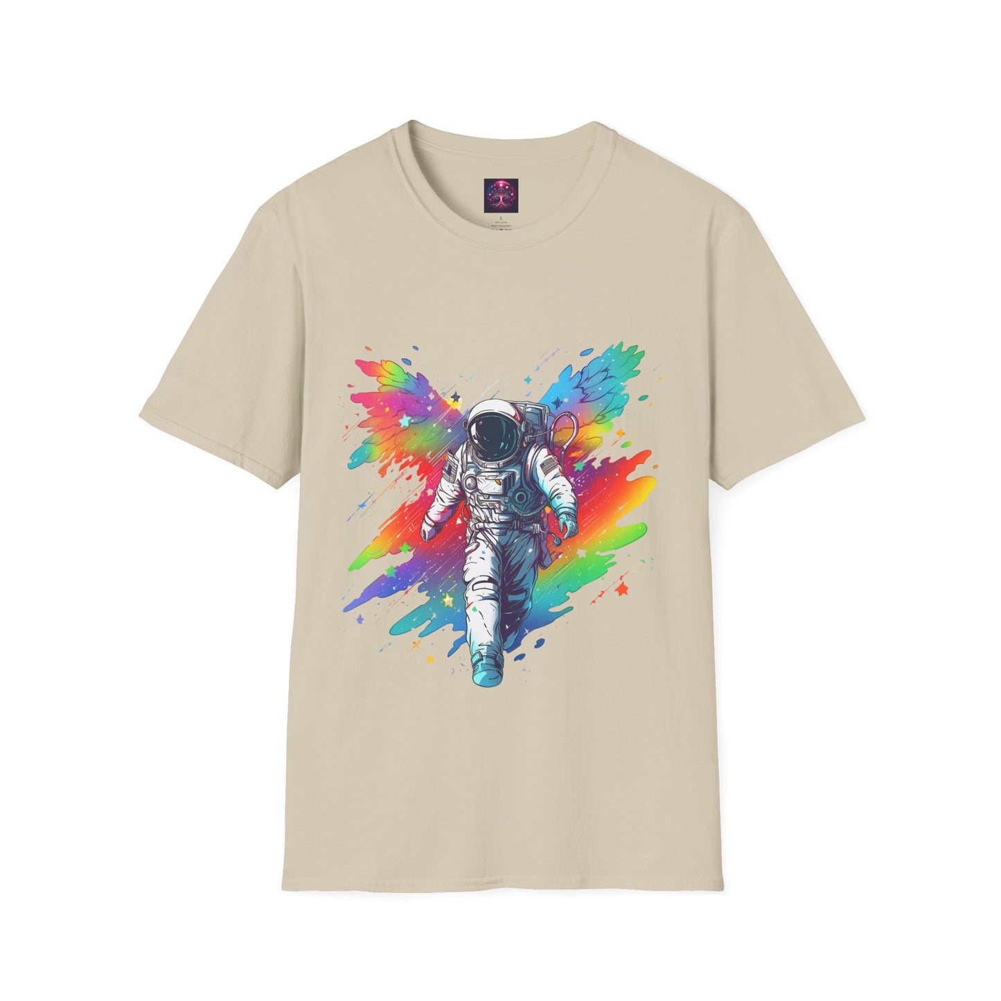 Astronaut Angel T Shirt ~ Cosmic Space Exploration Rainbow Cosmonaut