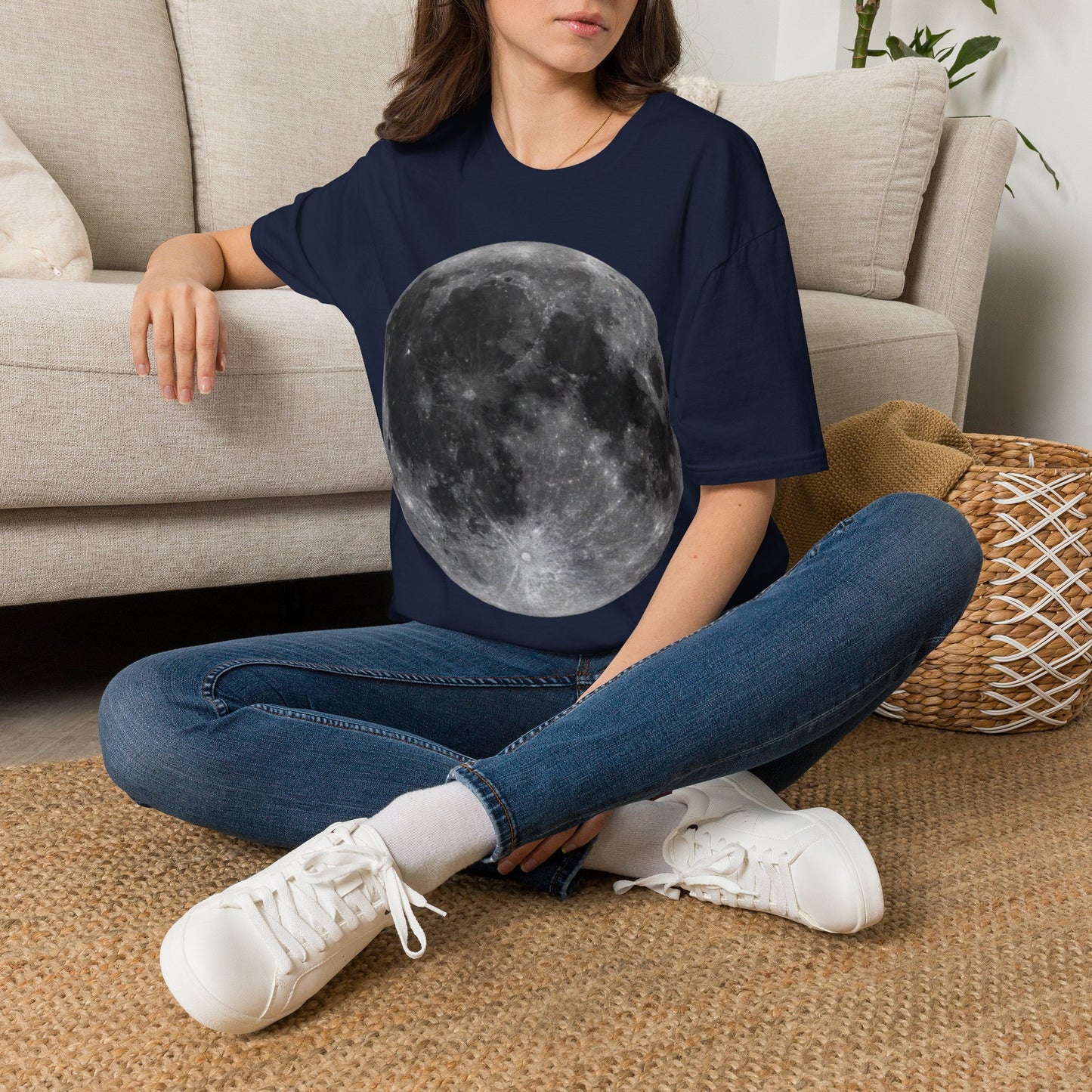 Moon Shirt ~ Astrophysics Science Shirt Space Tee Lunar Surface Full Moon Large