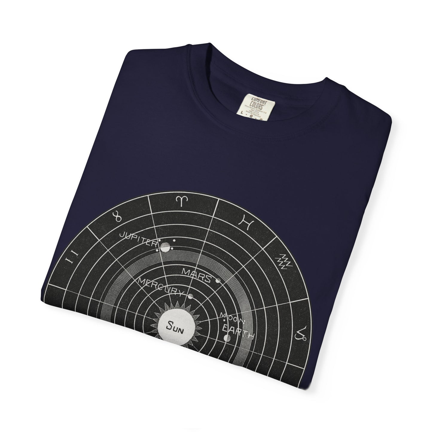 Astronomy Astrology Solar System Chart T Shirt ~ Antique Astrophysics Print Science Teacher Gift Universe Galaxy Interstellar Planets Chill