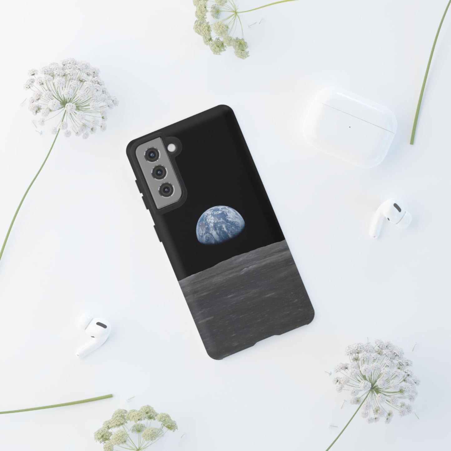 Earth From the Moon Tough Phone Case ~ iPhone Pixel Galaxy Apollo 11 Mission Outer Space Exploration NASA Astronauts Science Teacher Gift