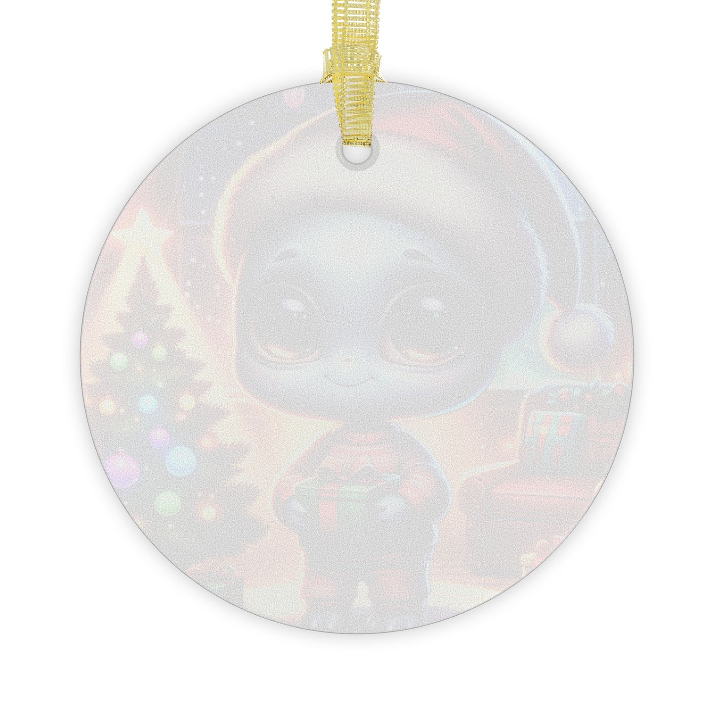 Cute Grey Alien Glass Ornament ~ Holiday Christmas UFOs Paranormal Unexplained Extraterrestrials UAP Disclosure Phenomenon Space Phenomenon