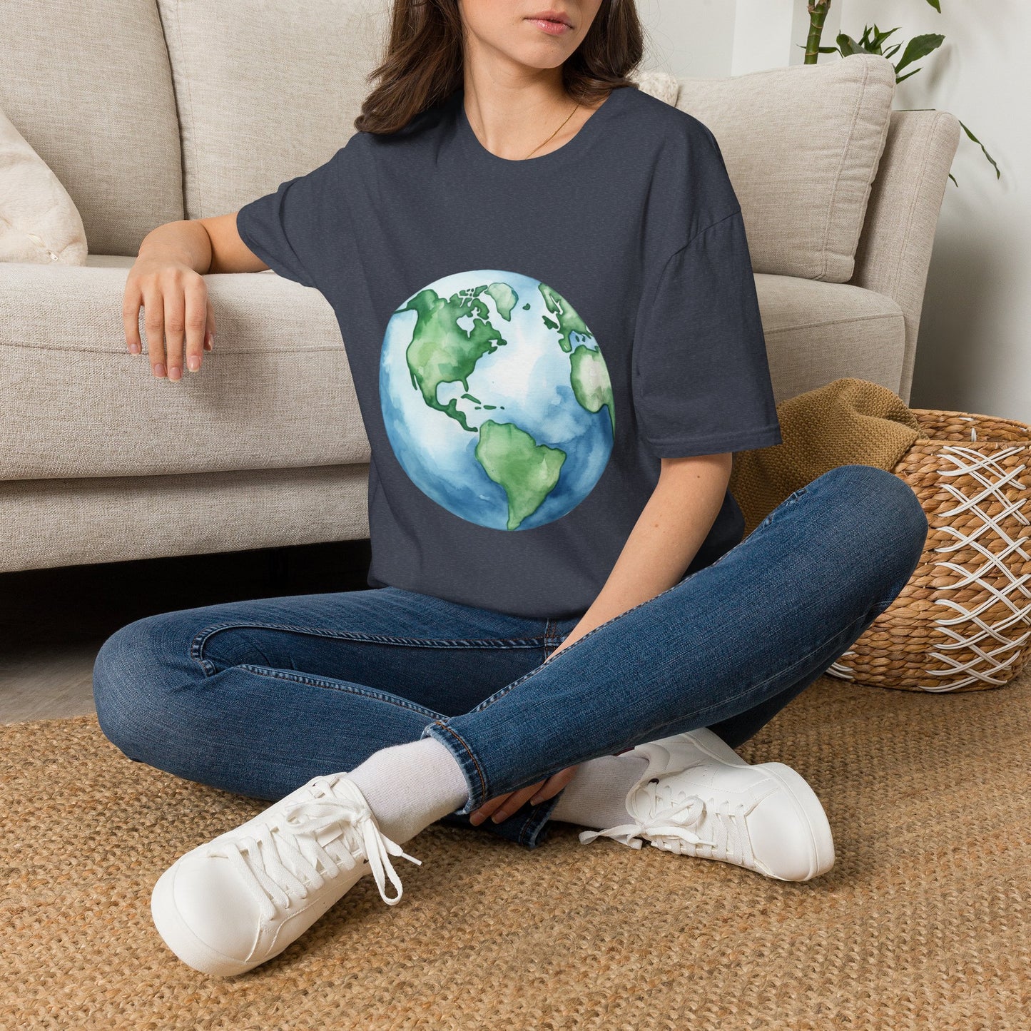 Watercolor Earth ~ Unisex Softstyle T-Shirt