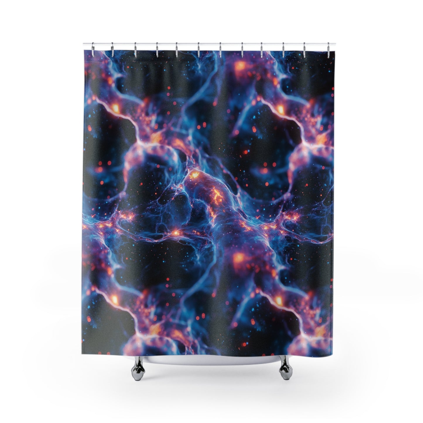 Intergalactic Nebula Shower Curtain - Cosmic Space Art Decor, Sci-Fi Galaxy Bathroom, Celestial Starry Night Universe, Futuristic Home Gift