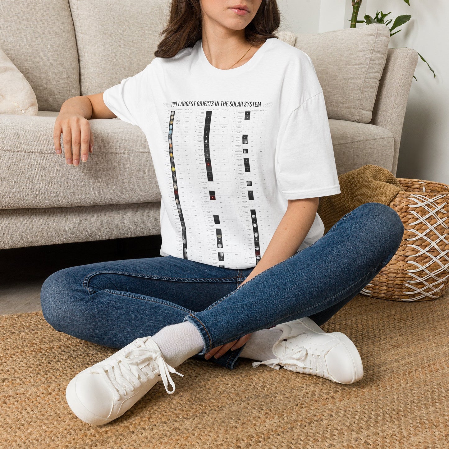 Solar System T Shirt ~ 100 Largest Objects Astronomy Gift Science Present Planetary Orbit Asteroid Belt Oort Cloud Comets Space Exploration