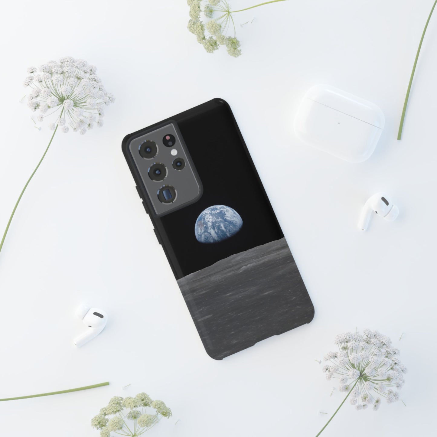 Earth From the Moon Tough Phone Case ~ iPhone Pixel Galaxy Apollo 11 Mission Outer Space Exploration NASA Astronauts Science Teacher Gift